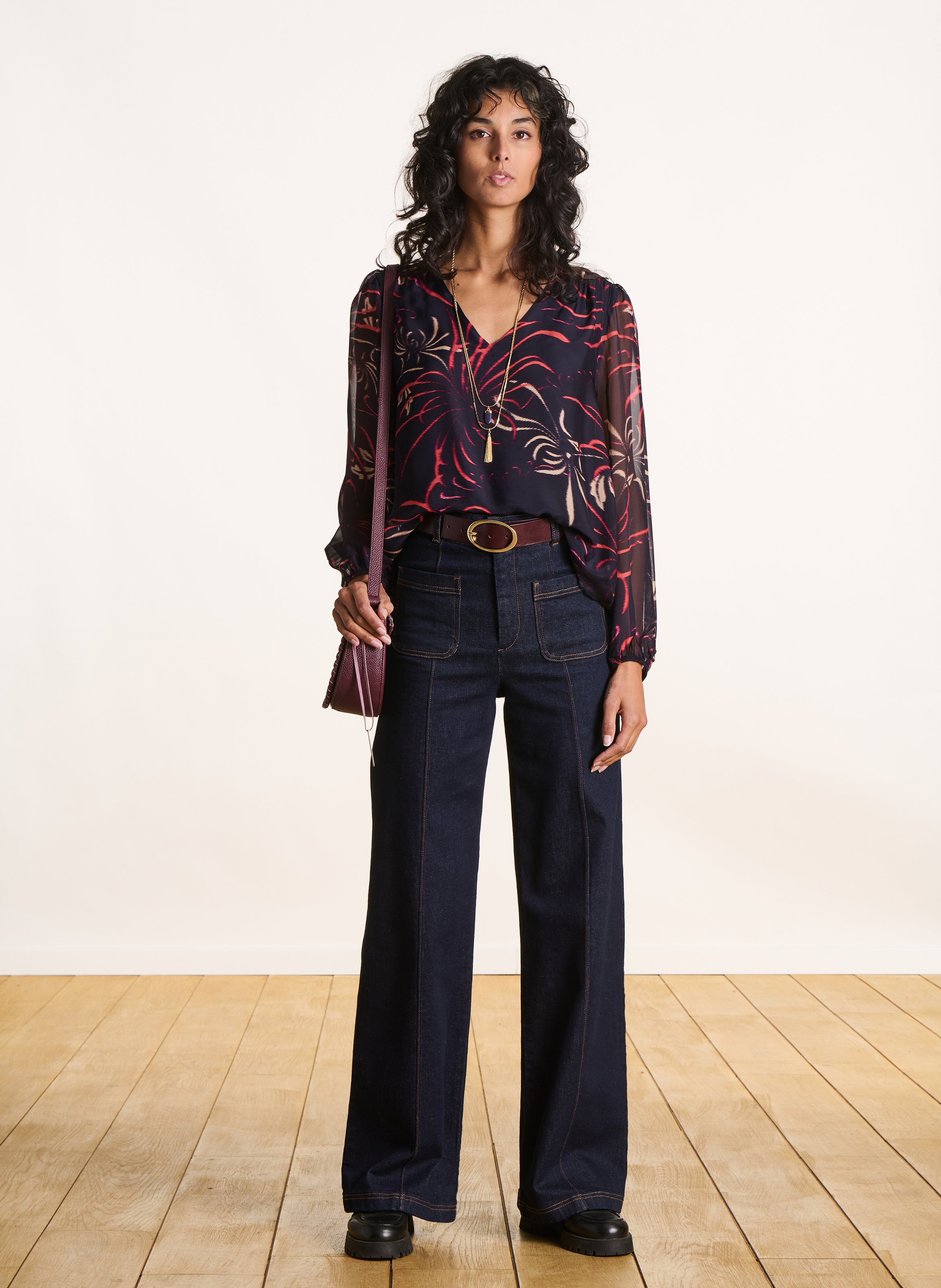 Top oversize imprimé LA FEE MARABOUTEE Bleu