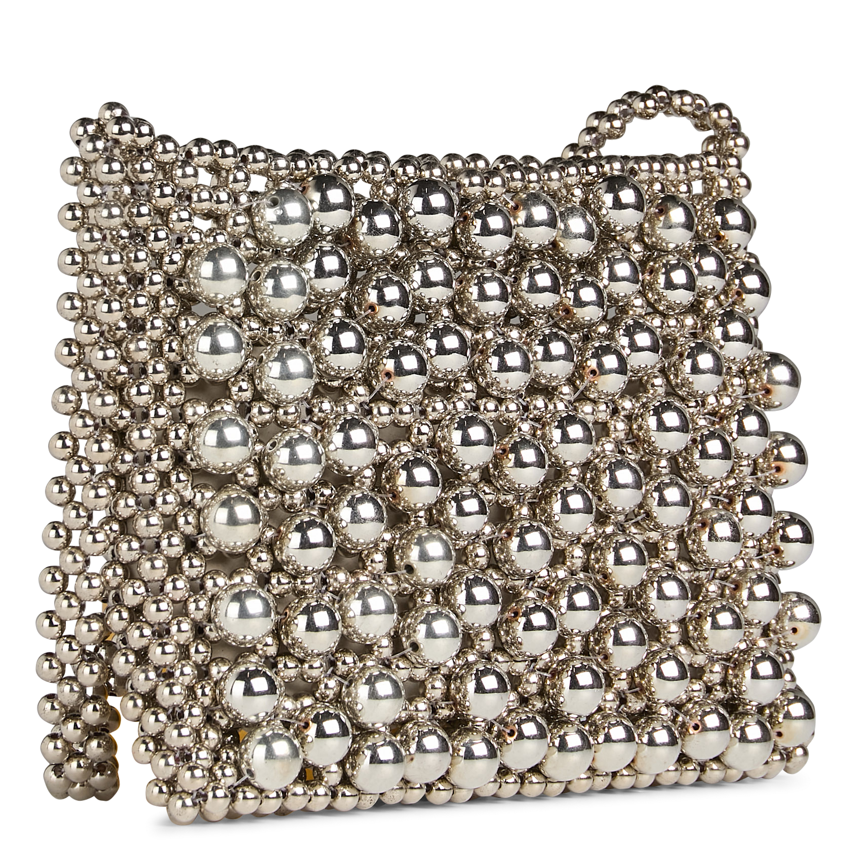 Beaded shoulder bag FEEKA Silver