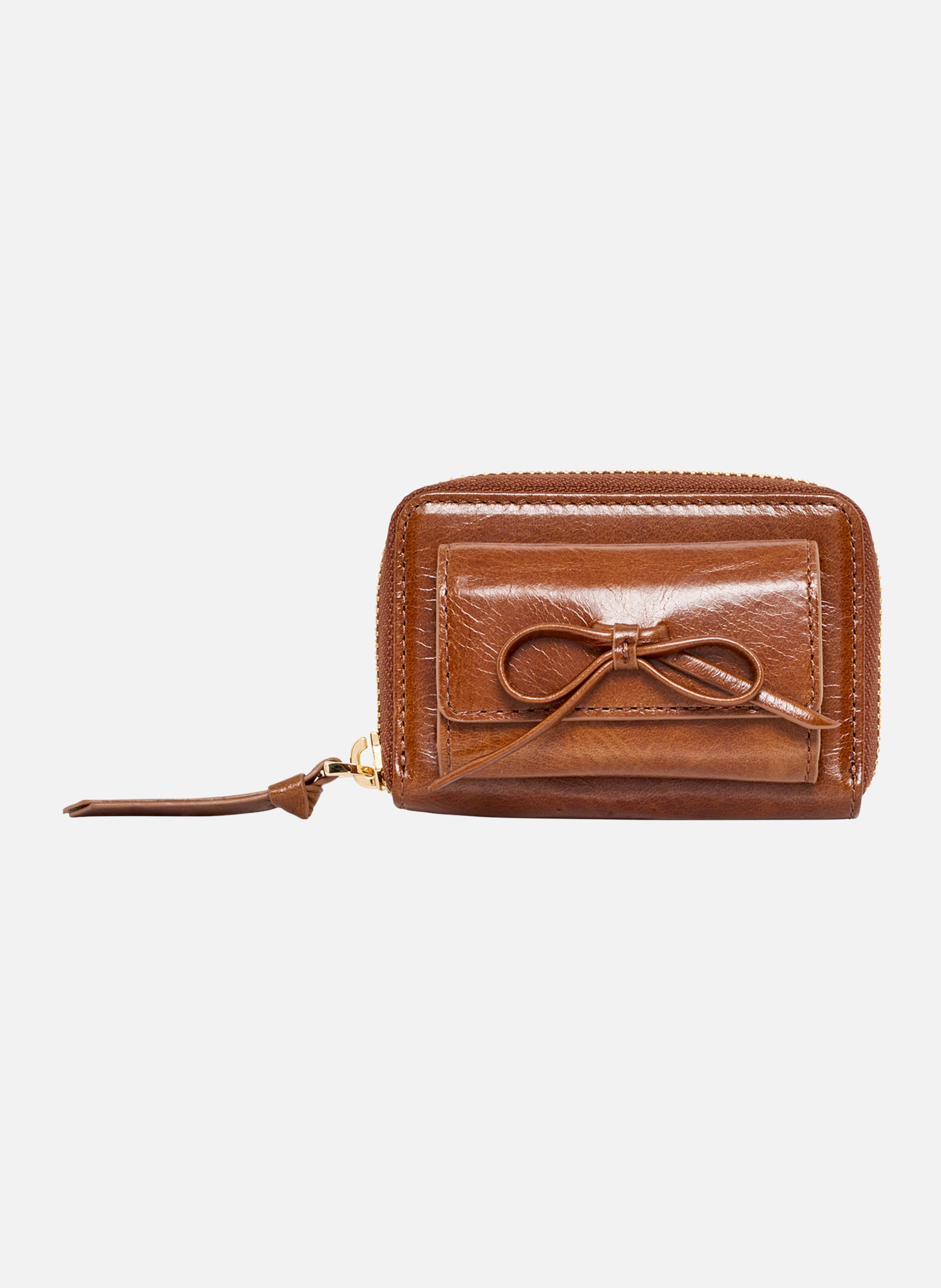 Amelia leather coin purse THE KOOPLES Brown