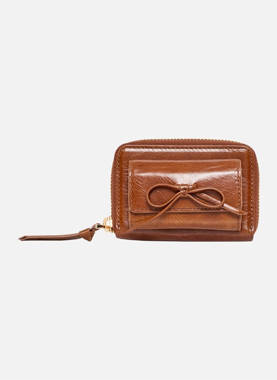 Porte monnaie amelia en cuir Marron The kooples Femme Place