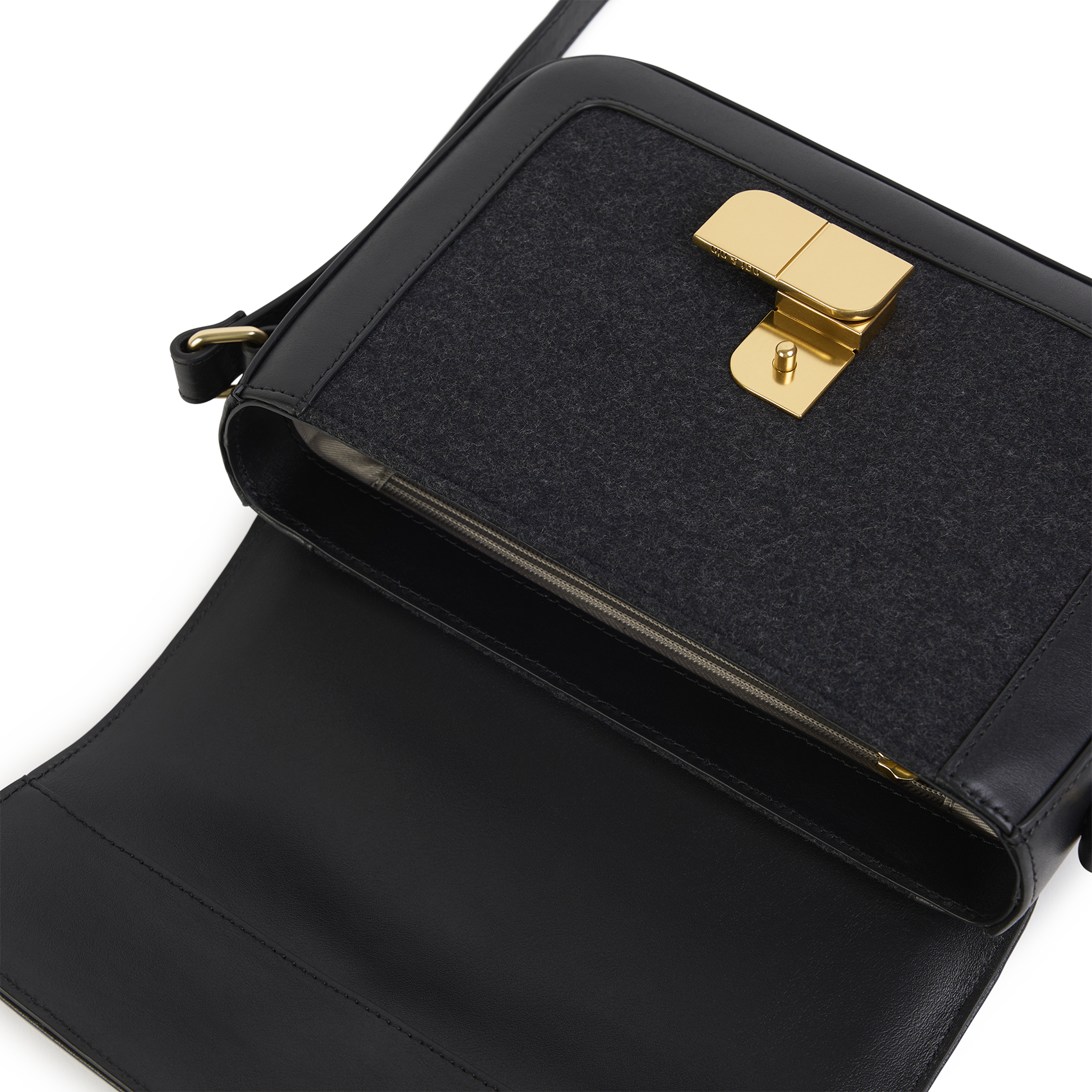 Sac bandoulière en cuir mélangé NAT & NIN Noir