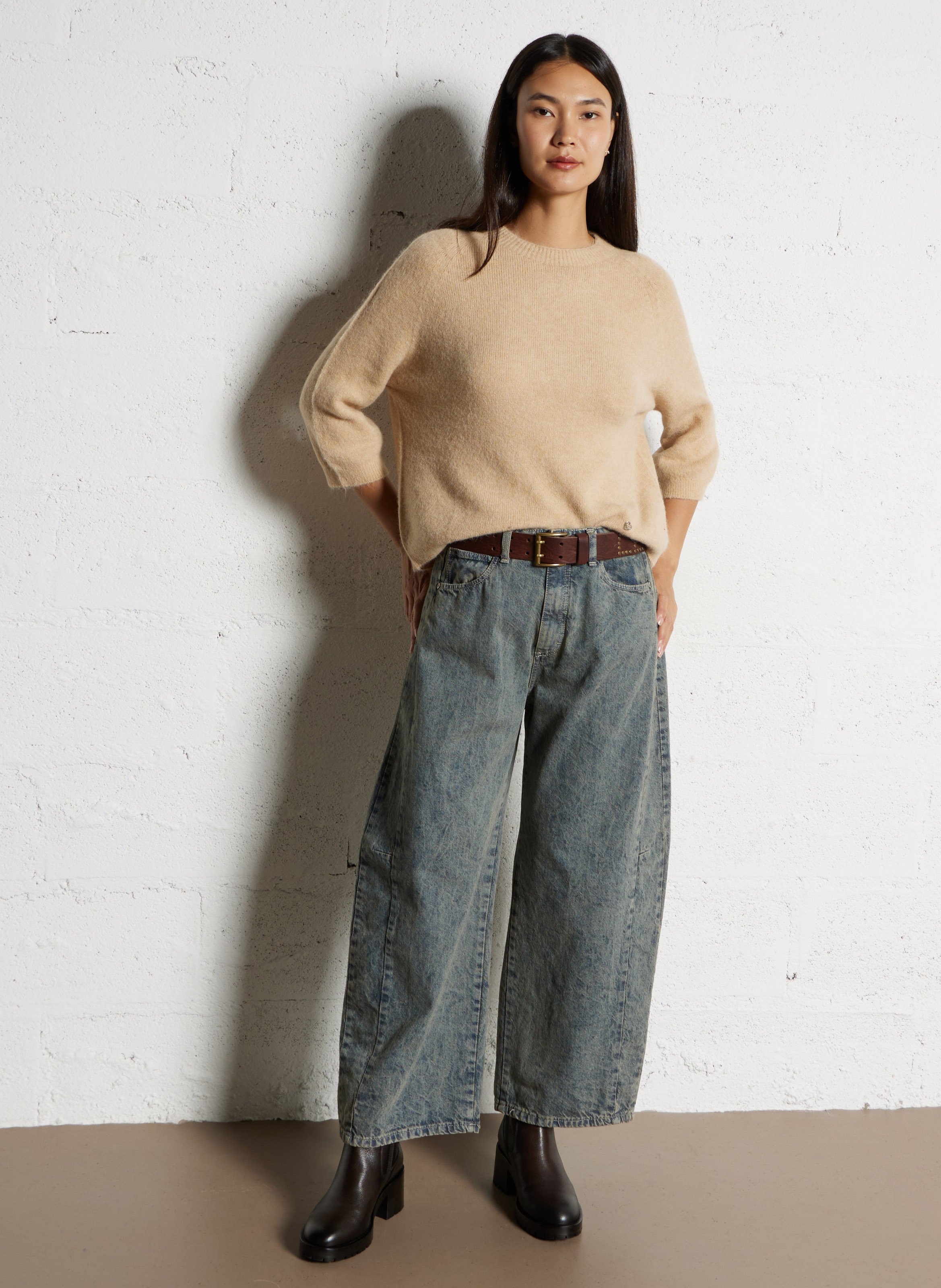 Ceinture en cuir LE TEMPS DES CERISES Marron