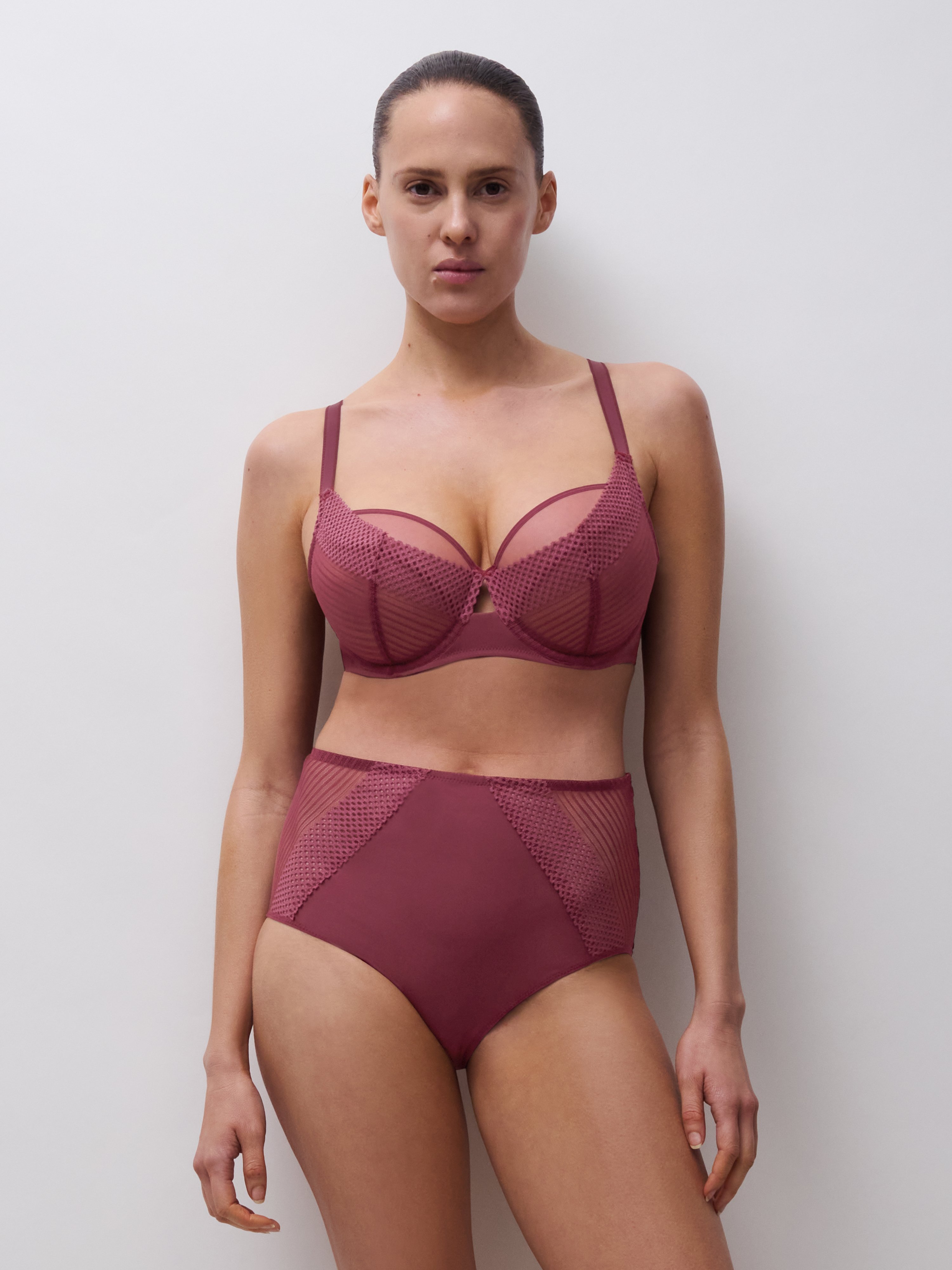 High-waisted lace panties CHANTELLE PULP Red