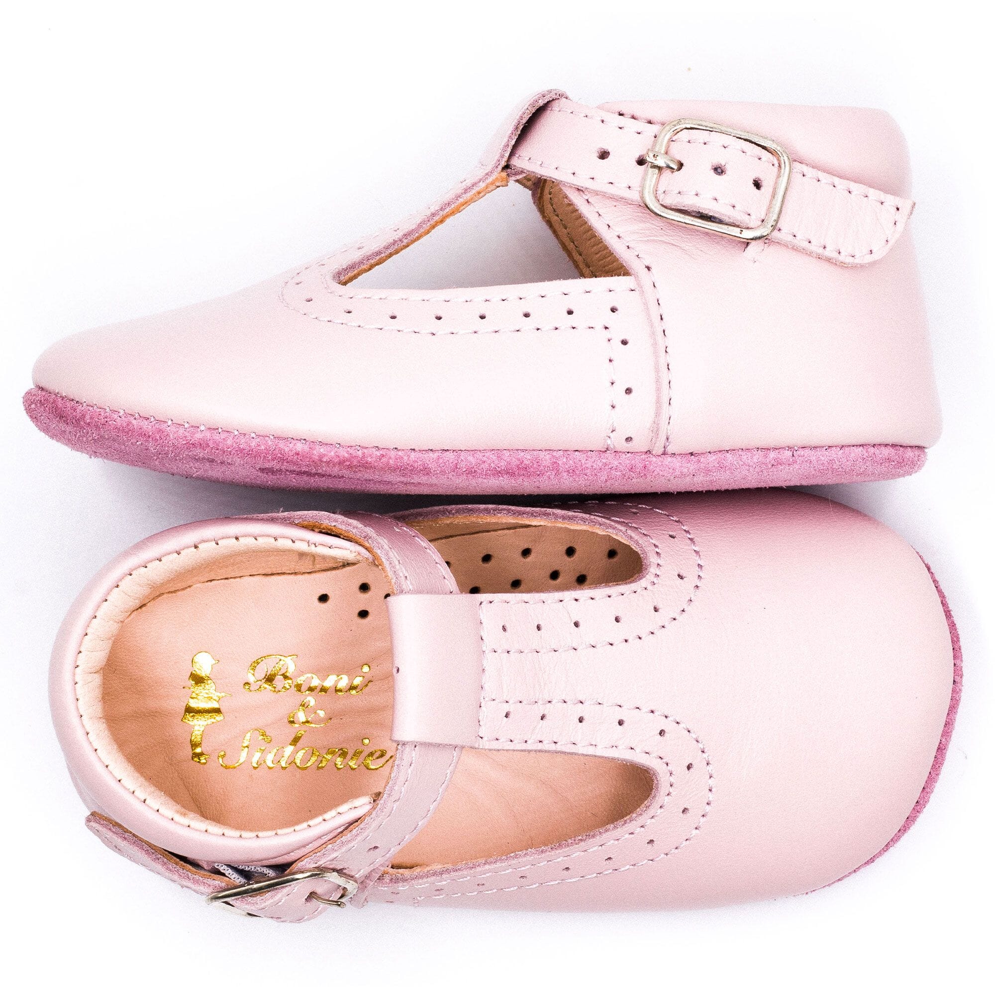 Baby leather bootie Boni & Sidonie Pink