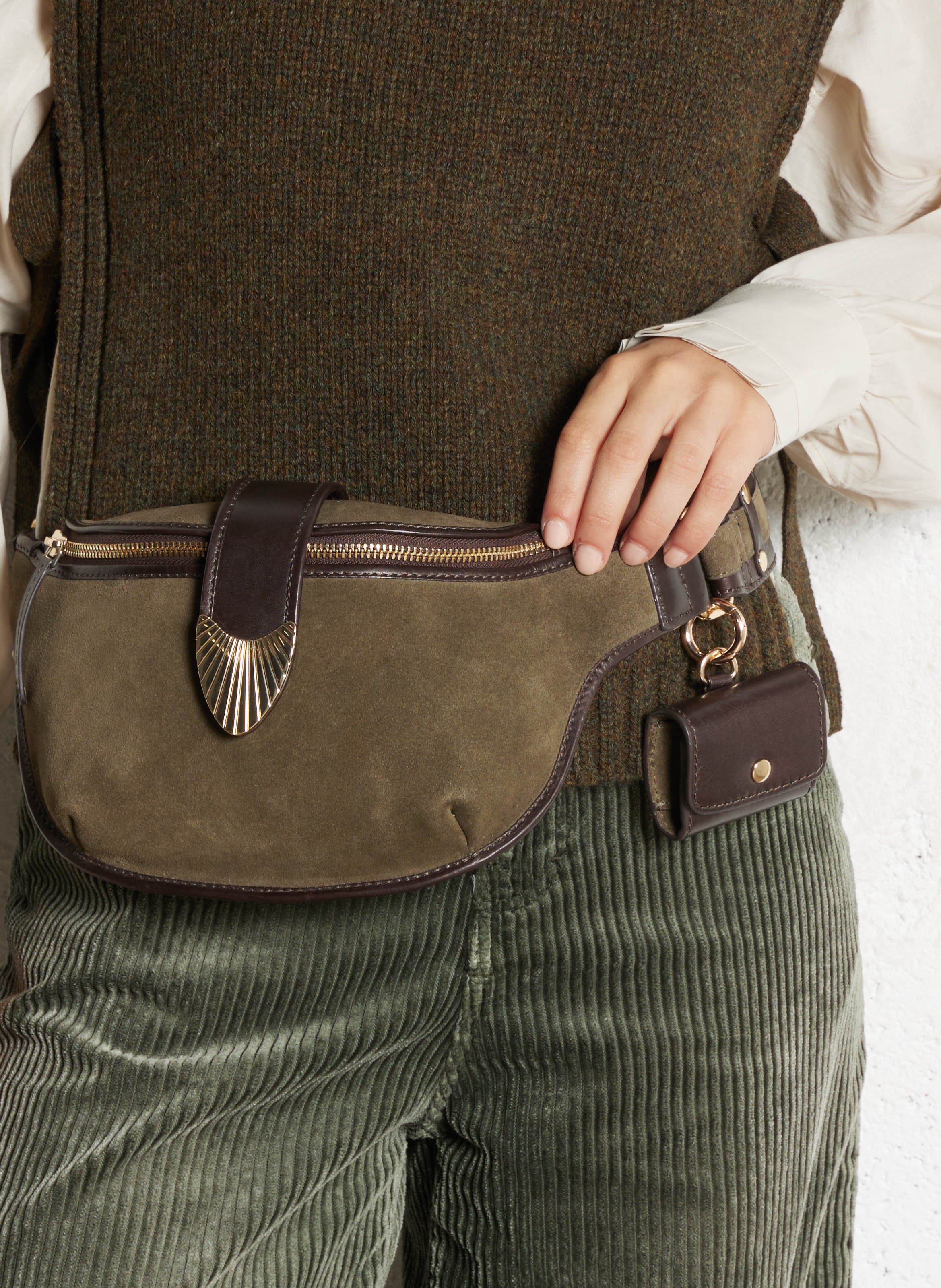 Sac banane en cuir  MAISON 123 Kaki