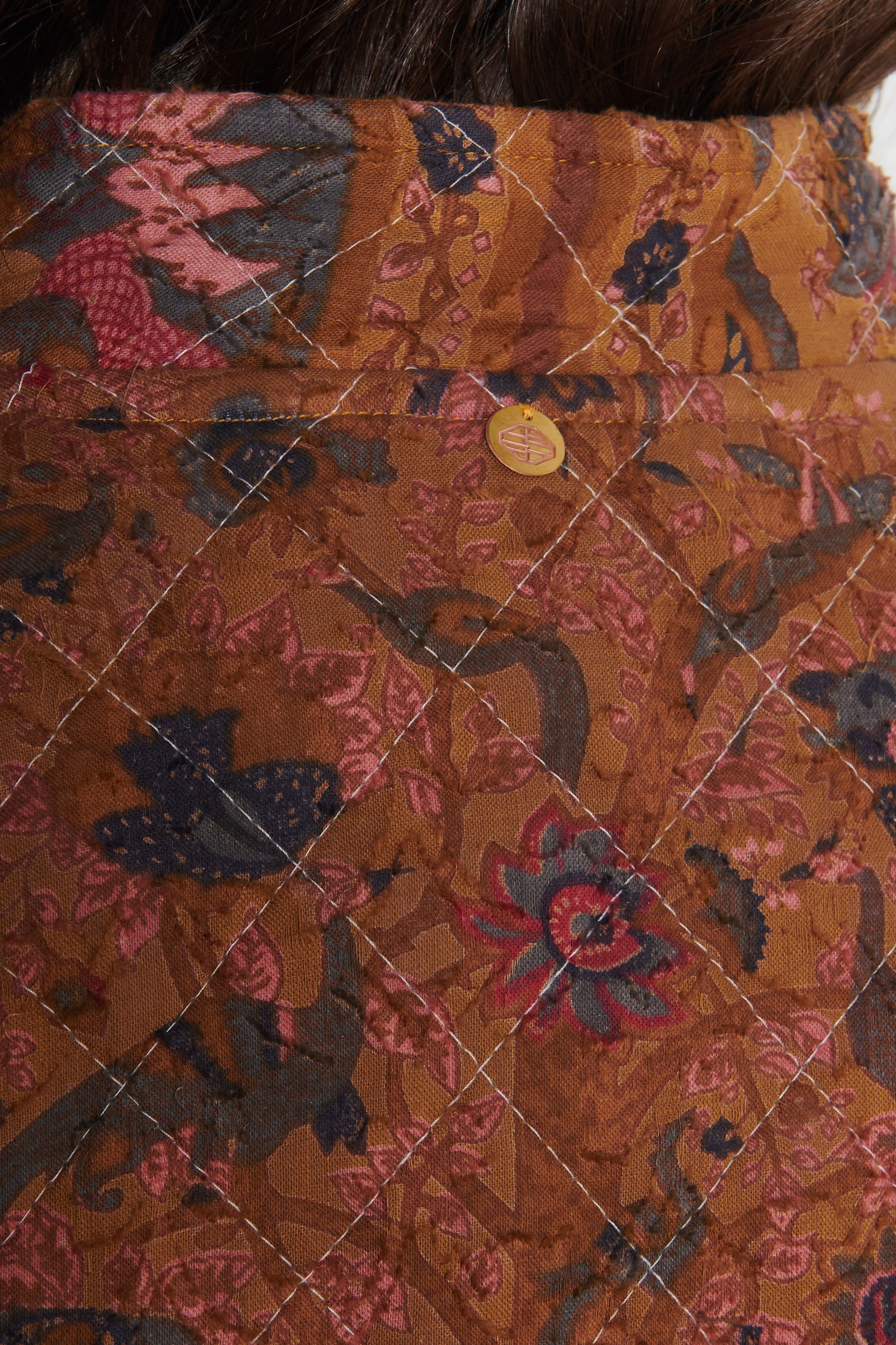 Veste ample imprimée en coton ANTIK BATIK Marron