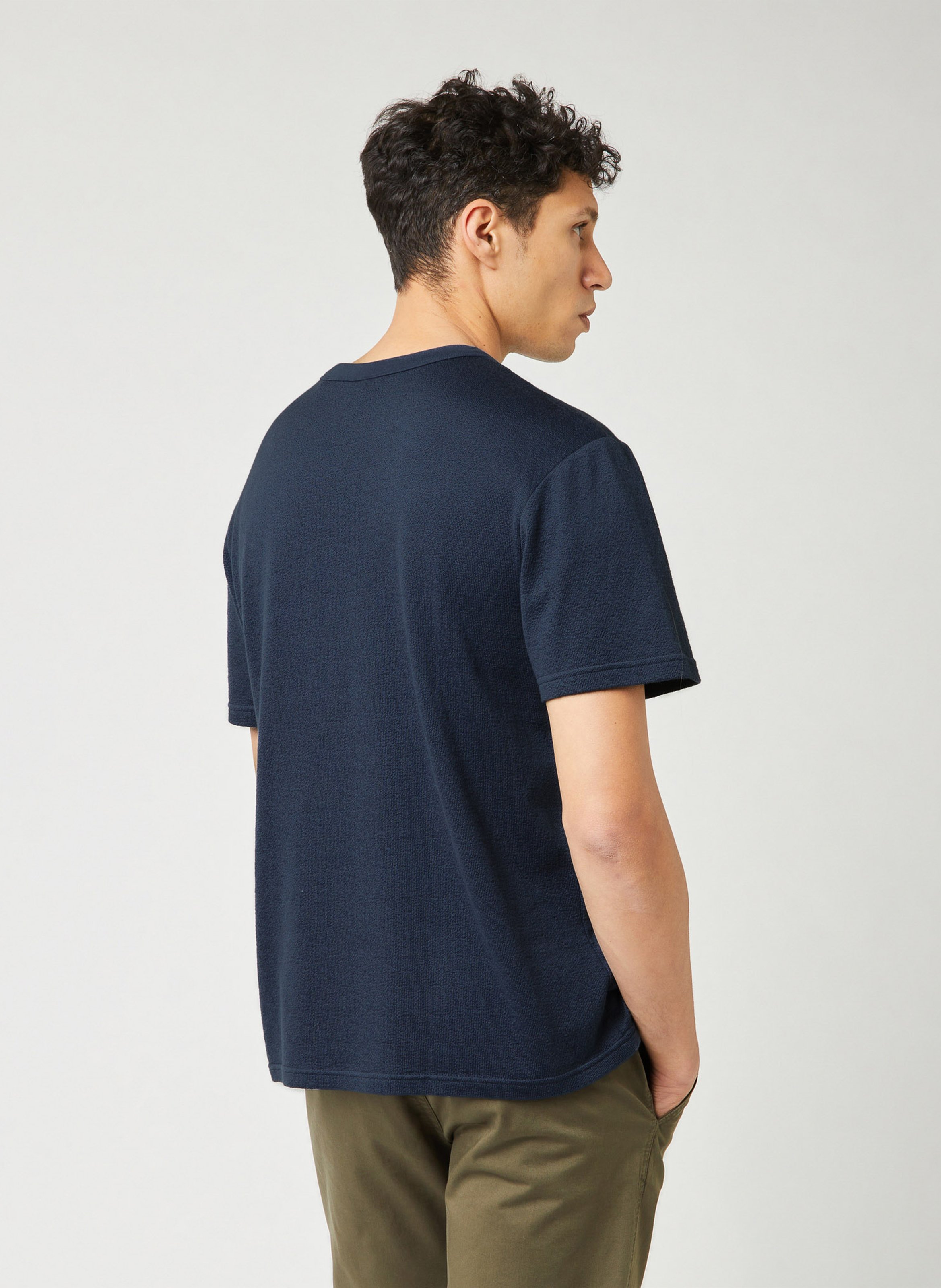 Short-sleeved plain t-shirt with logo FAGUO Blue