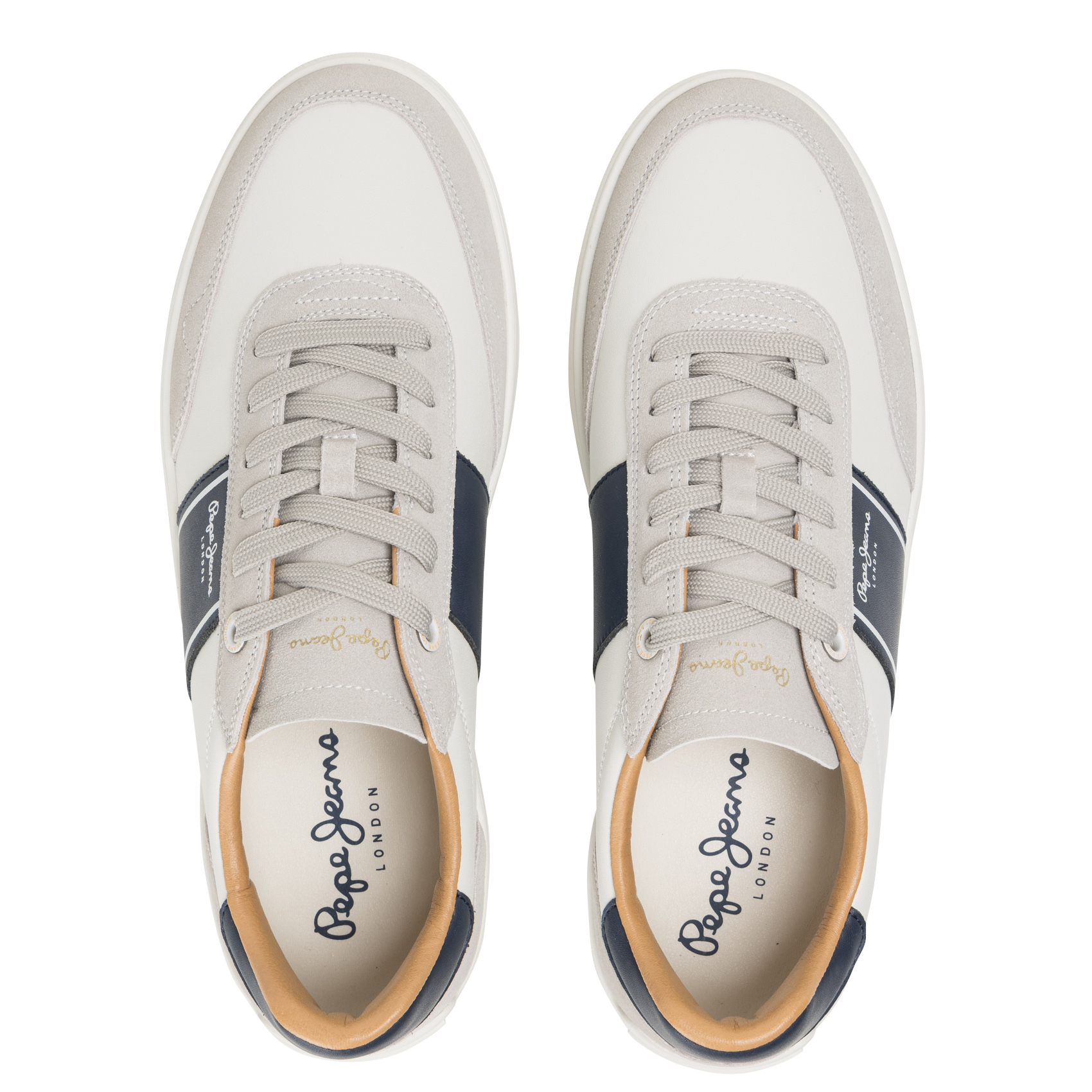 Low-top dual-material sneakers PEPE JEANS White