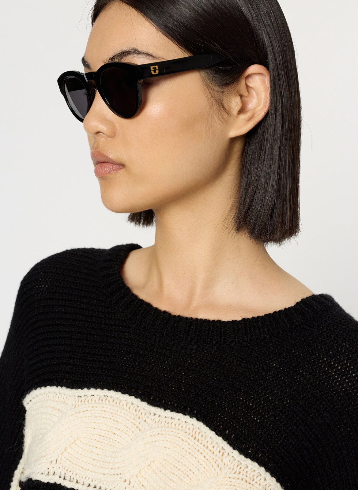 Pull col rond en laine  GERARD DAREL Noir