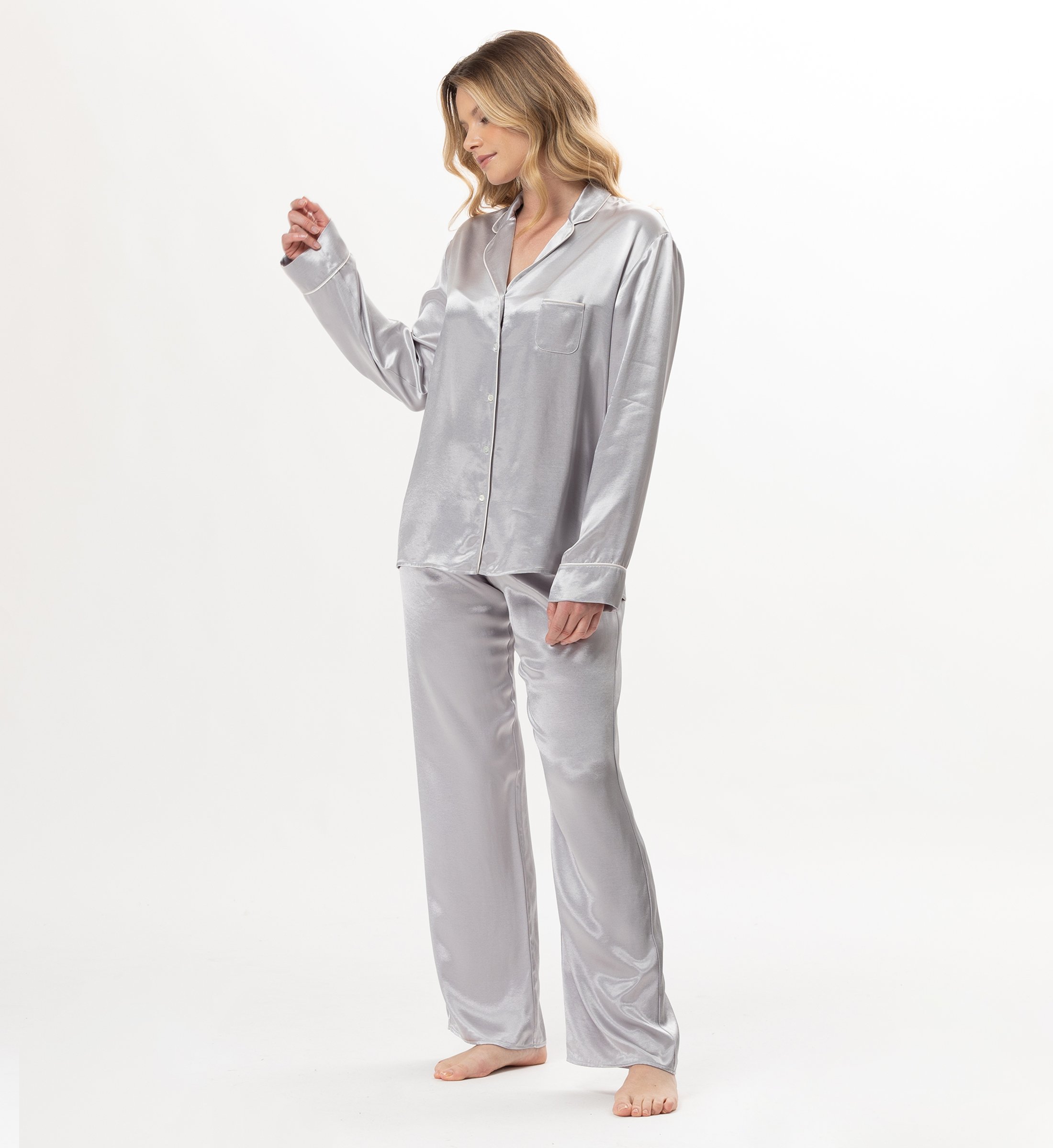 Buttoned viscose pyjama LE CHAT Grey