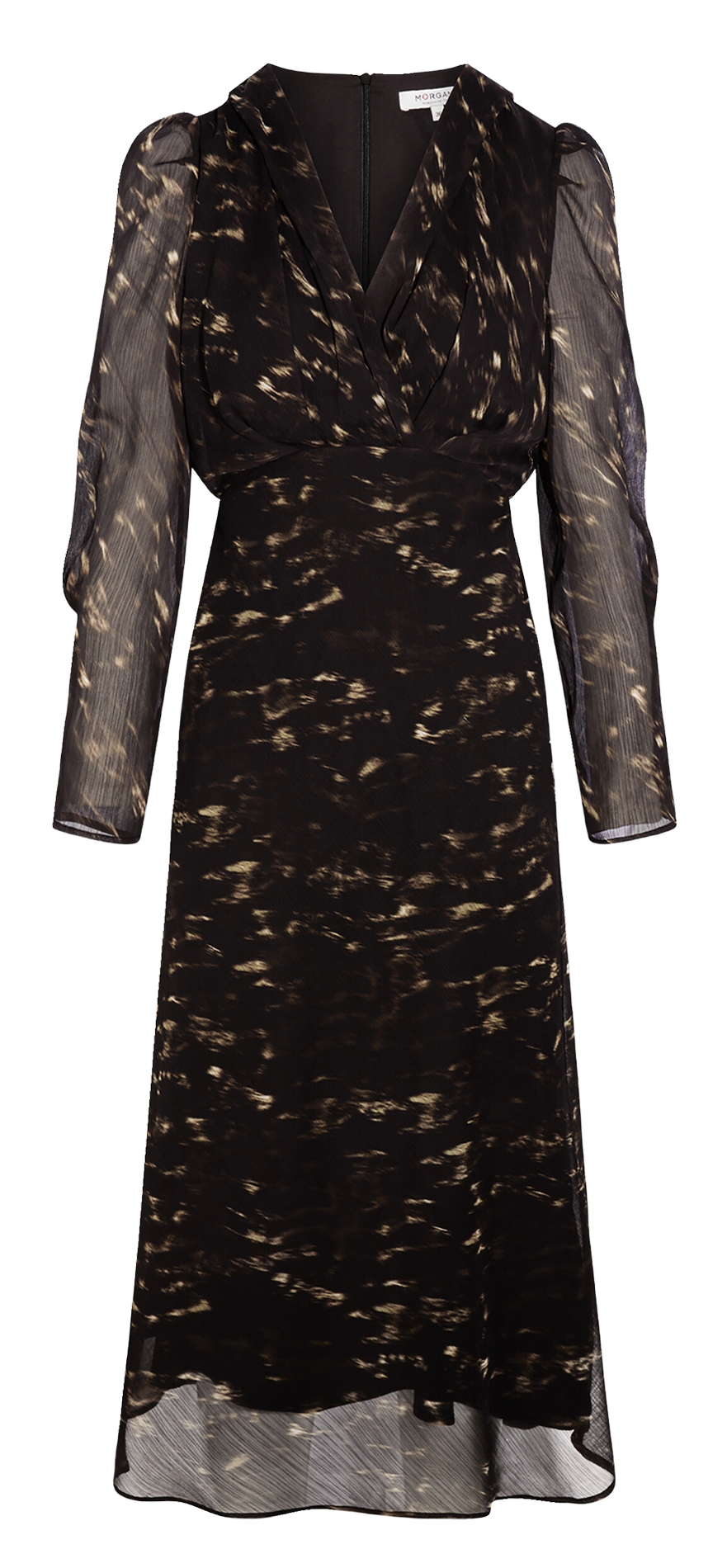 Robe longue évasée col V MORGAN Multicolore