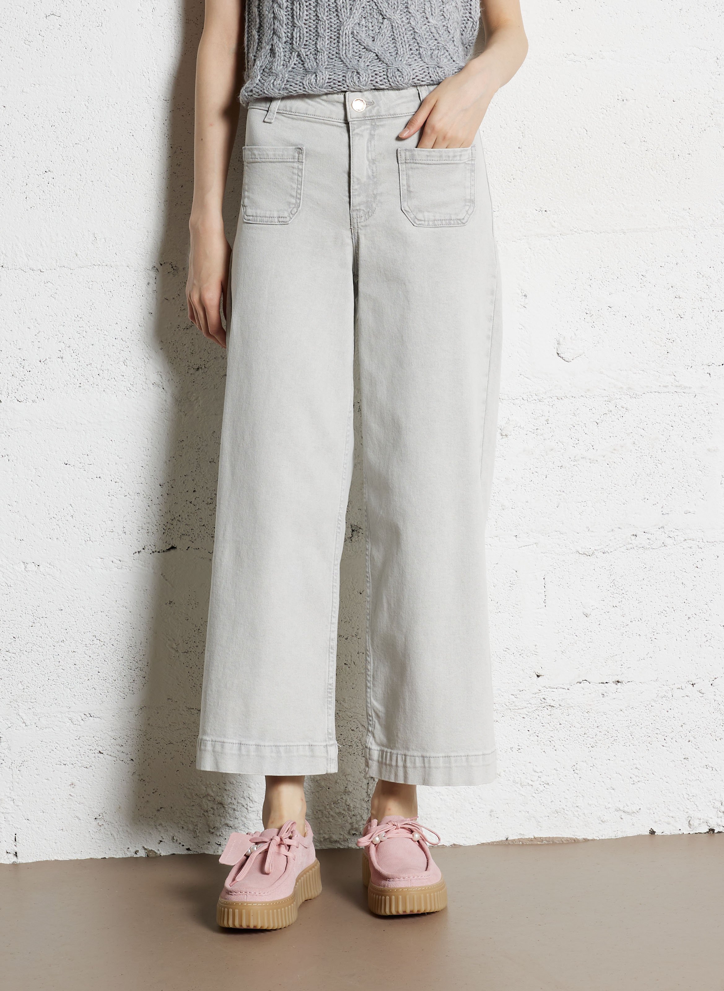 Jean cropped en coton mélangé MAISON 123