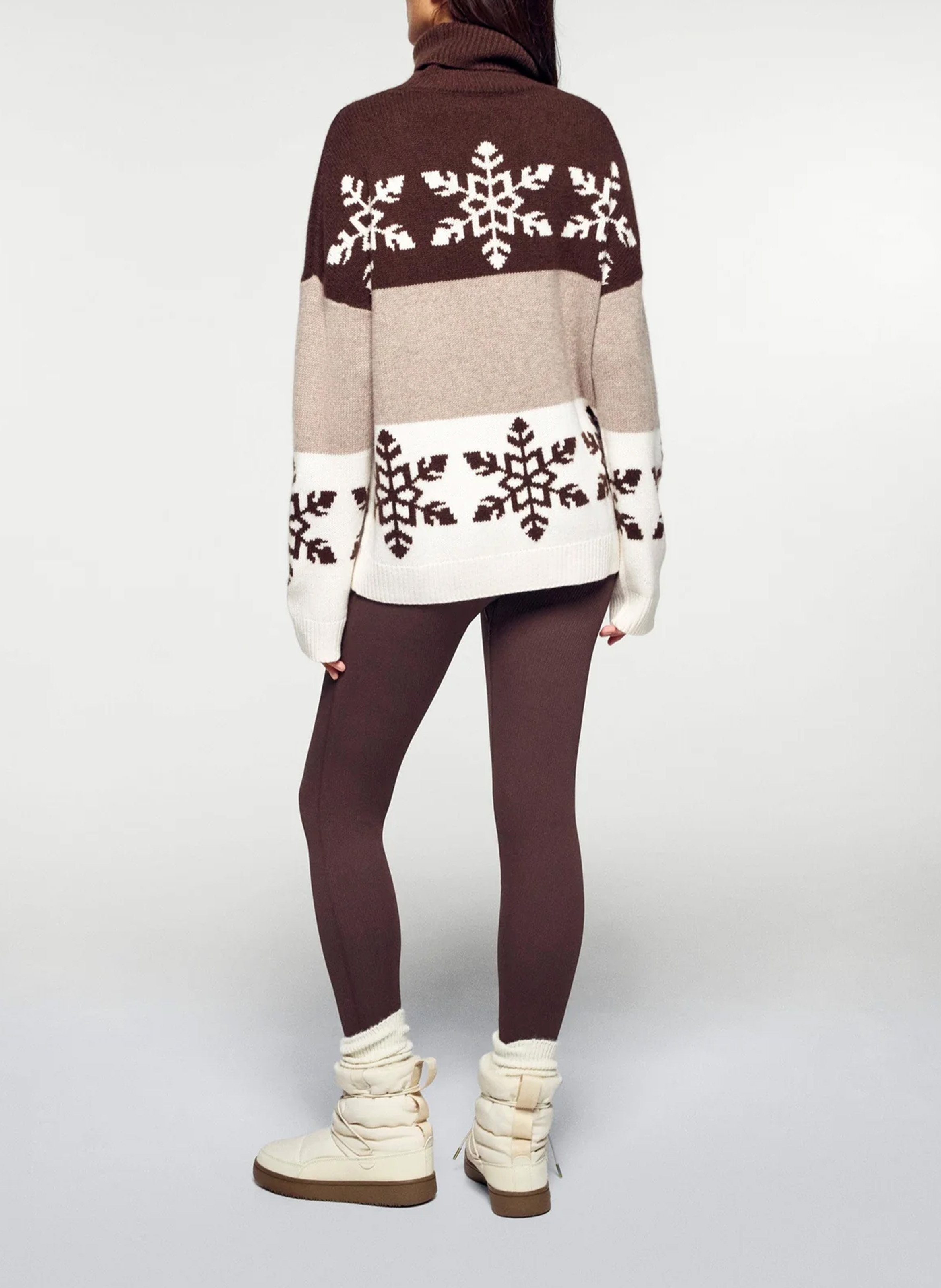 Pull col roulé en cachemire FROM FUTURE Marron