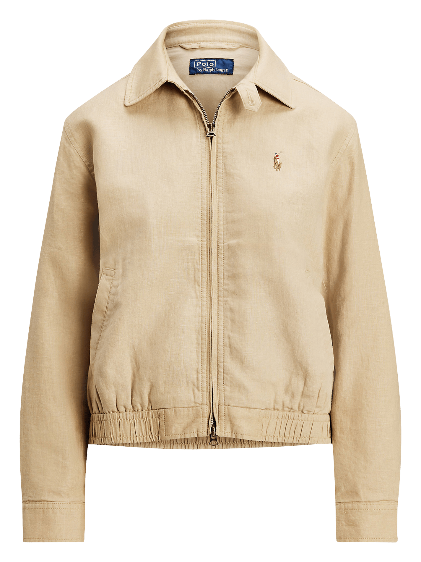 Blouson droit col classique en lin POLO RALPH LAUREN Beige