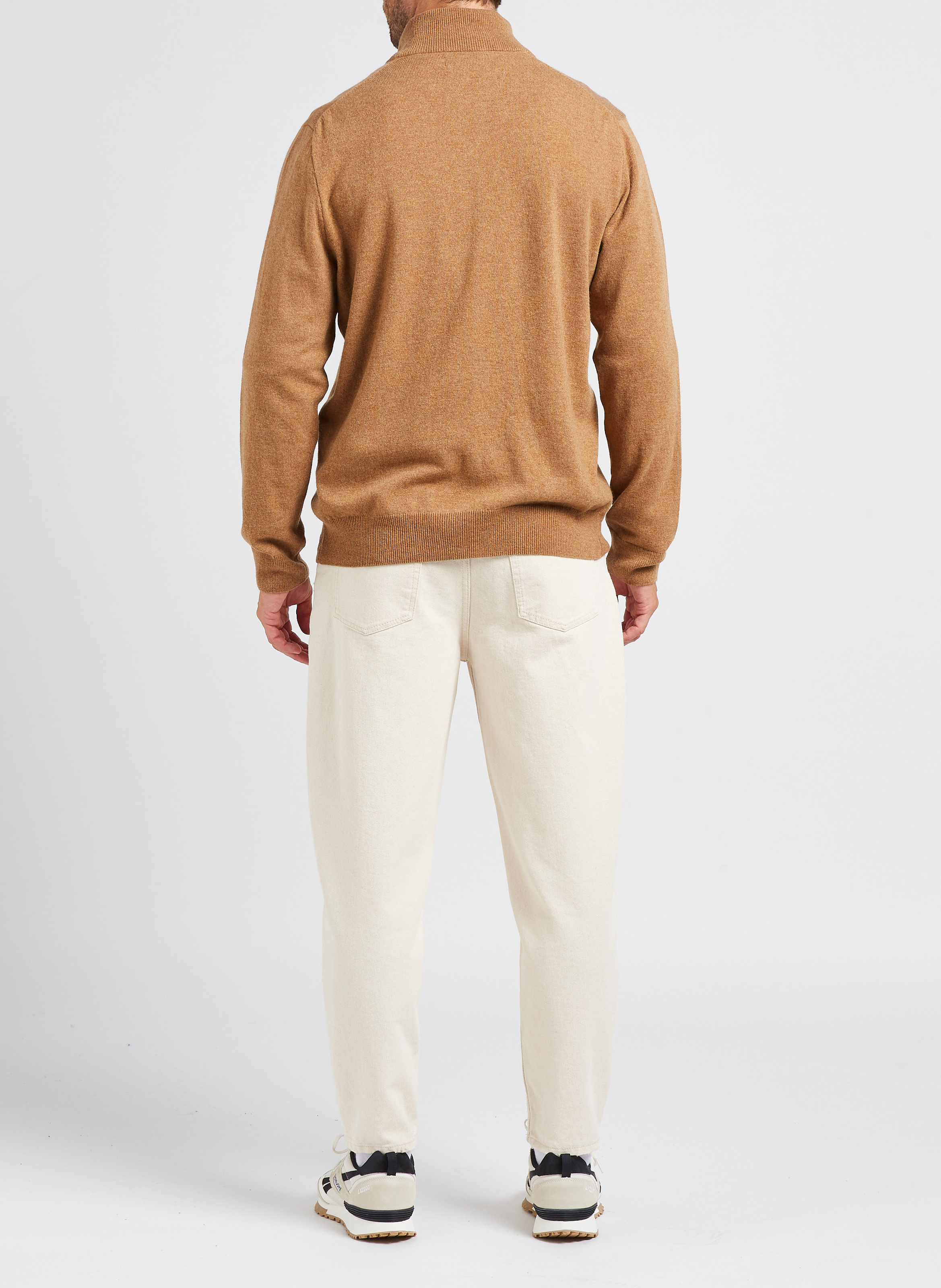 Regular-fit, merinowollen trui met opstaande kraag en borduursel POLO RALPH LAUREN Bruin