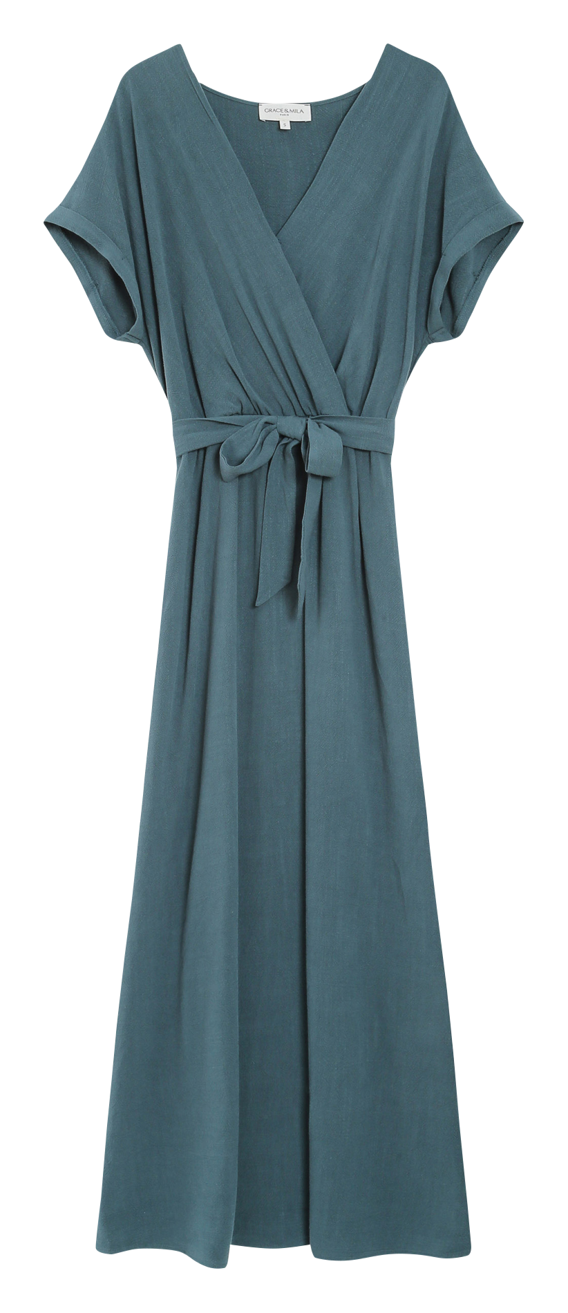 Robe longue col V GRACE ET MILA Vert