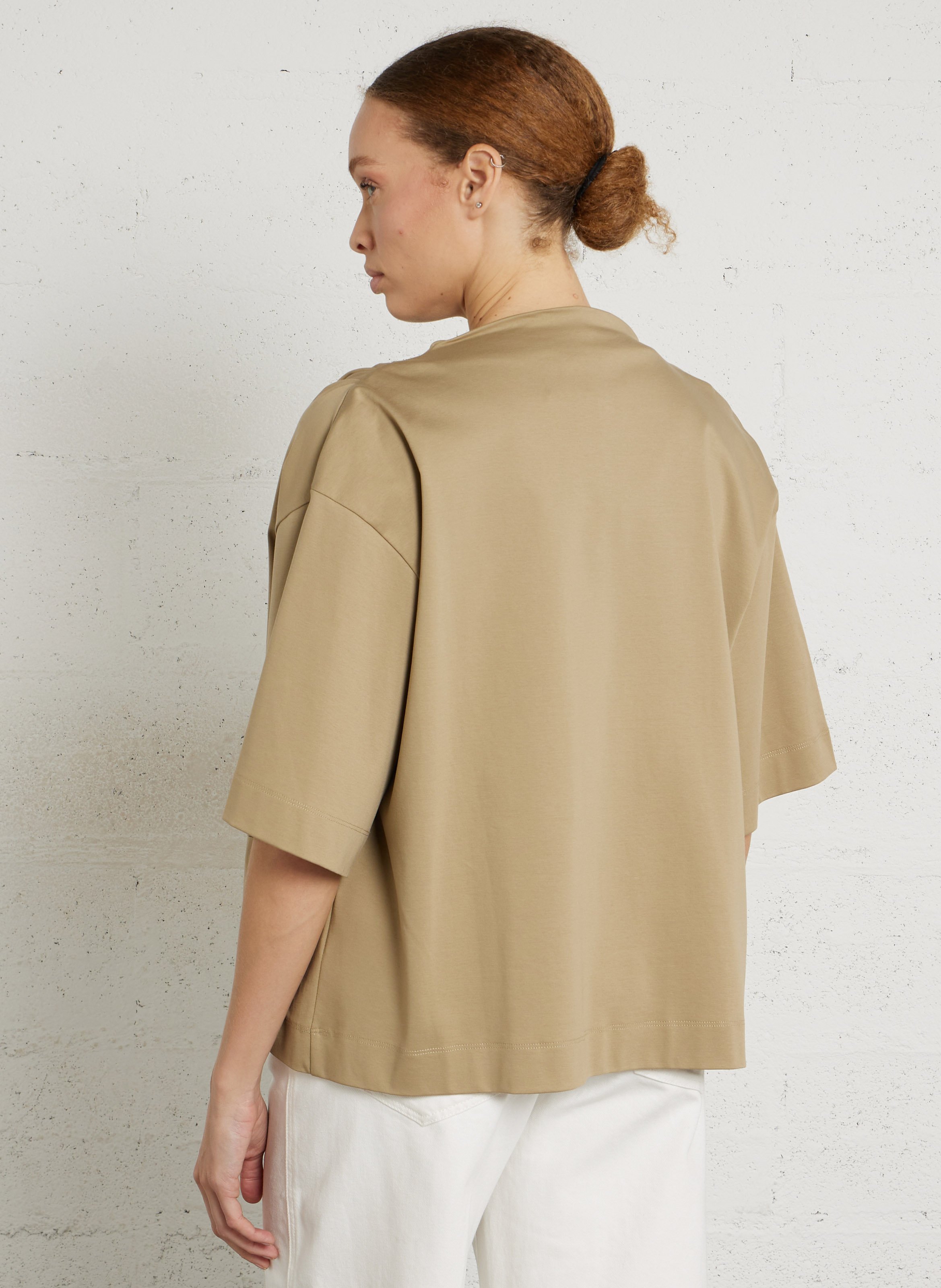 Tee-shirt manches courtes drapé uni SOEUR Beige