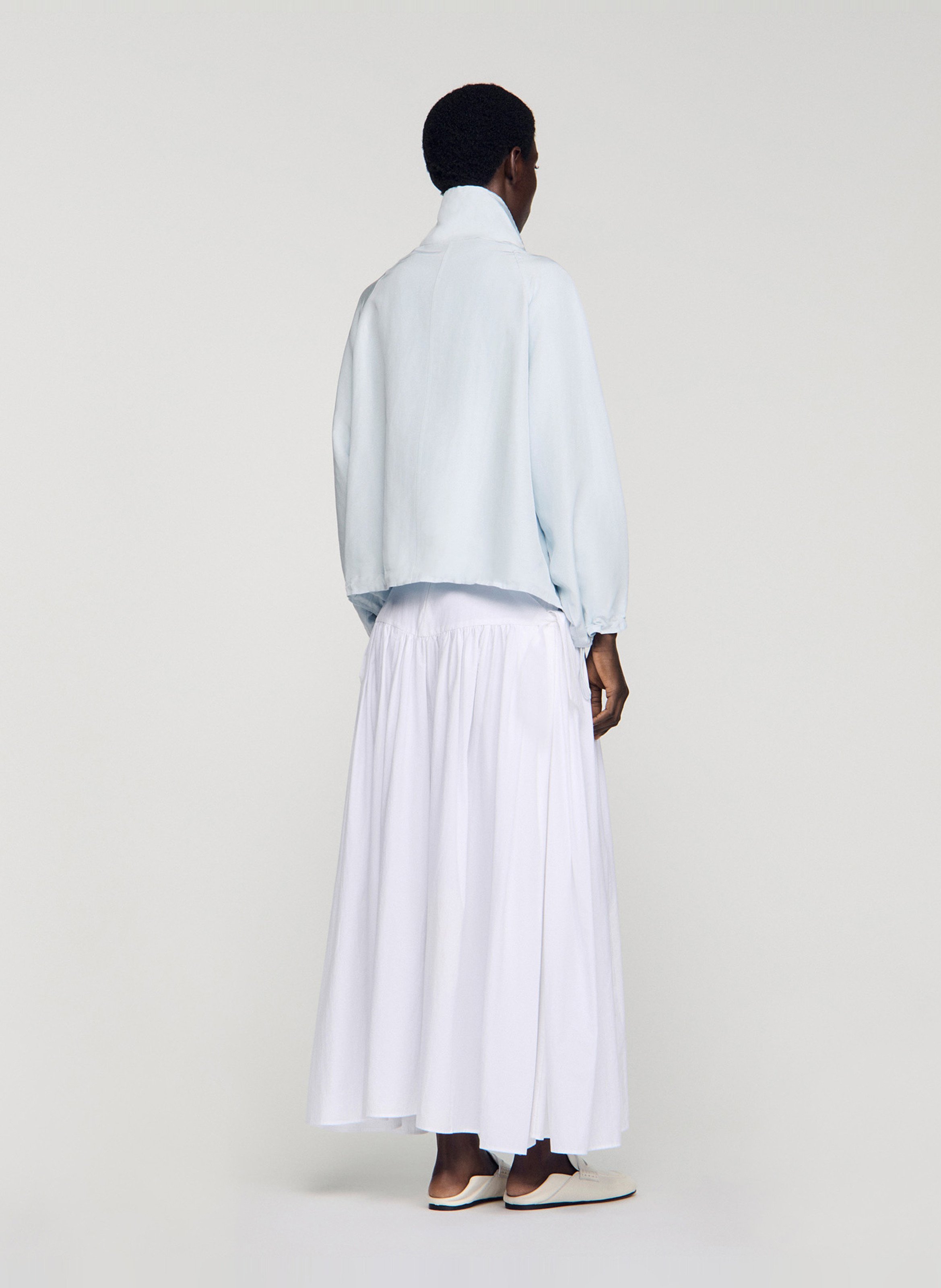 Blouson zippé oversize col montant SANDRO Bleu