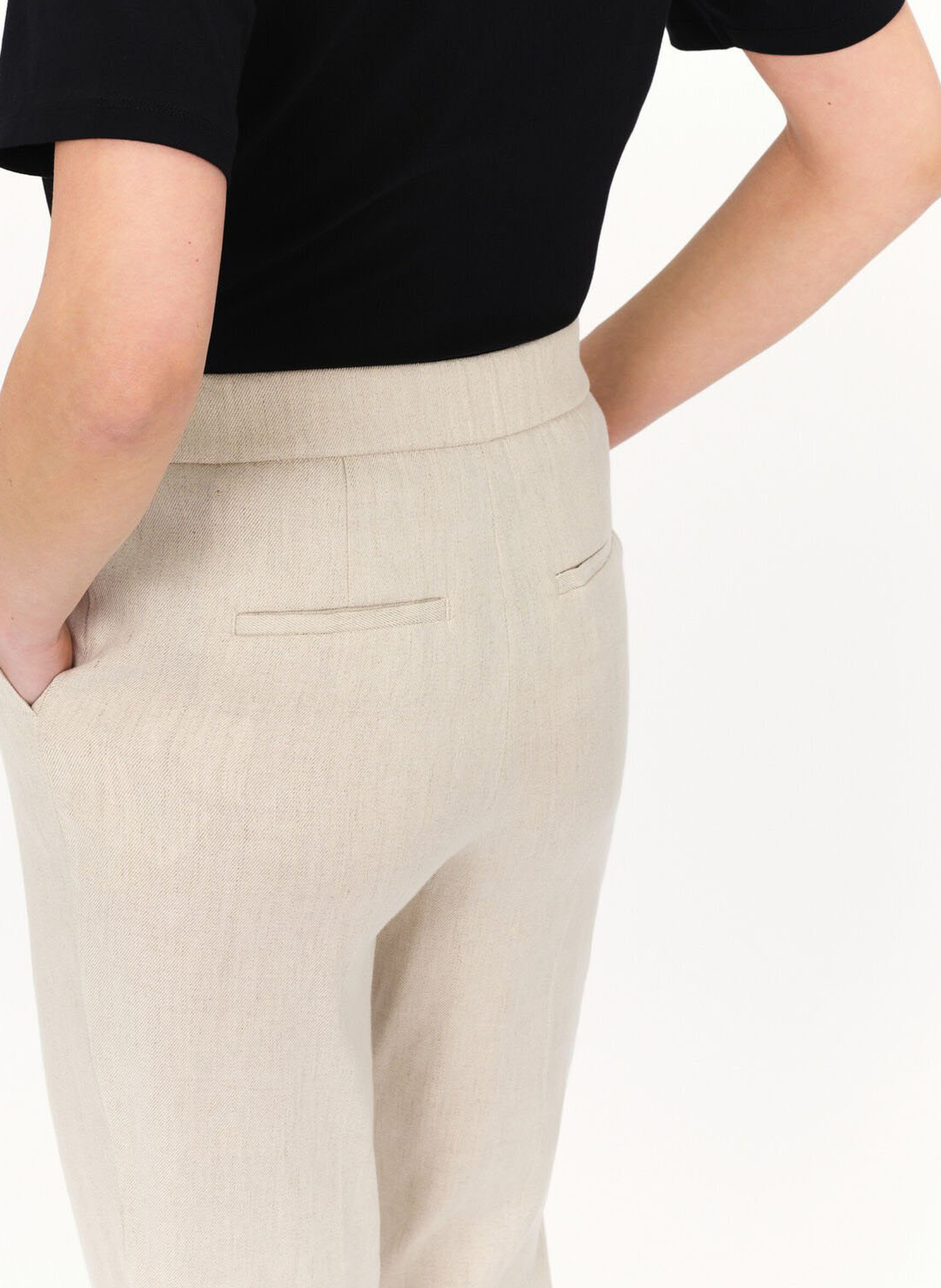 Zigarettenhose aus Leinen-Mix CAROLL Beige
