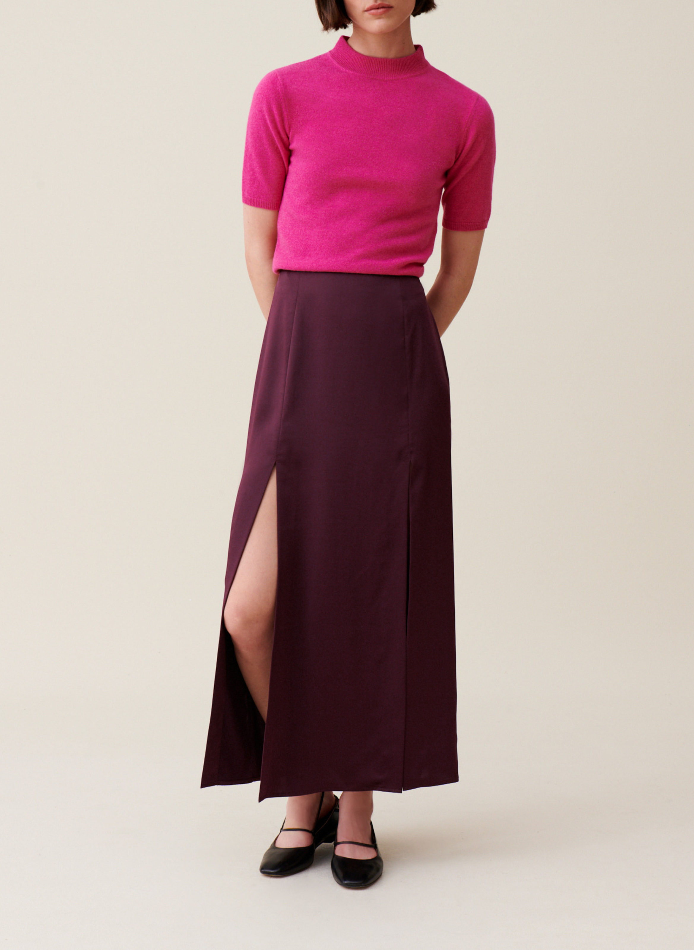 Gerade geschnittener Maxirock CLAUDIE PIERLOT Rot