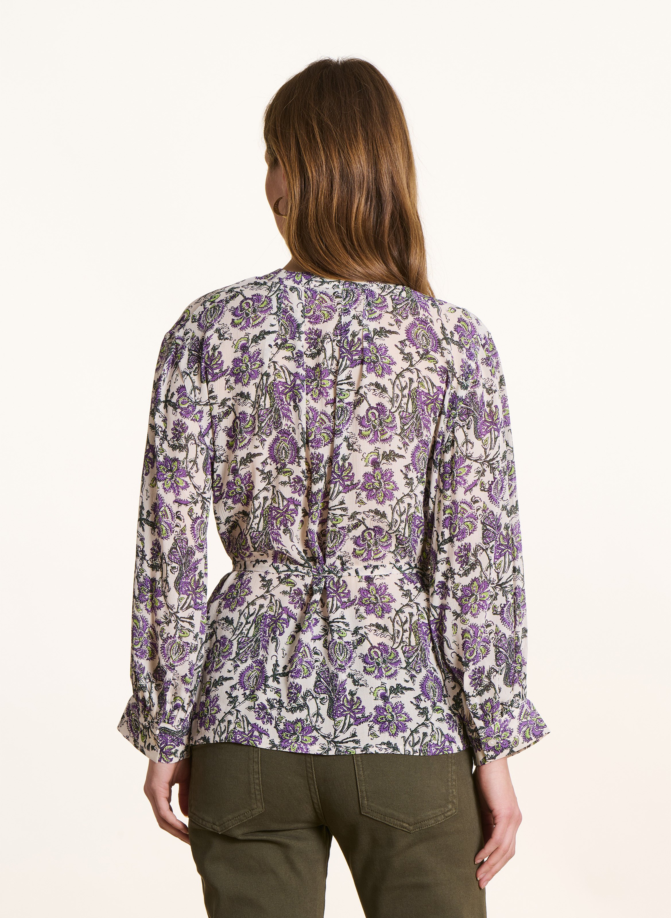 Top met tuniekhals en bloemenprint LA FEE MARABOUTEE Violet