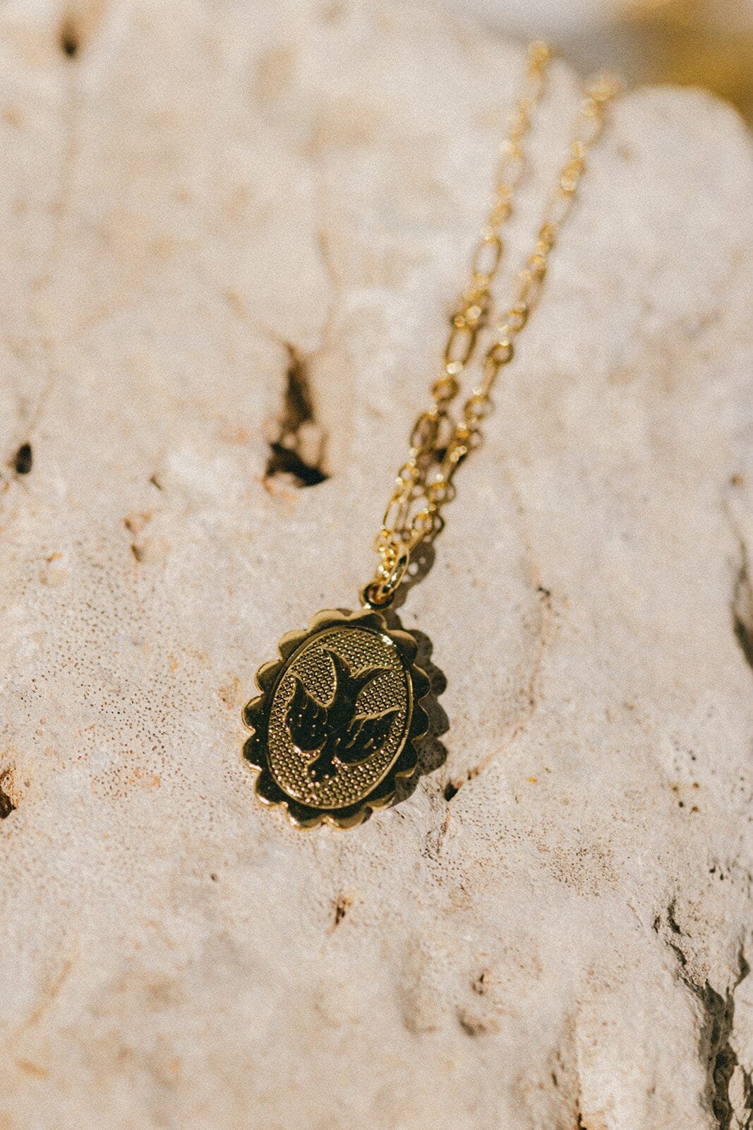 Gold-plated enamel dove necklace Golden