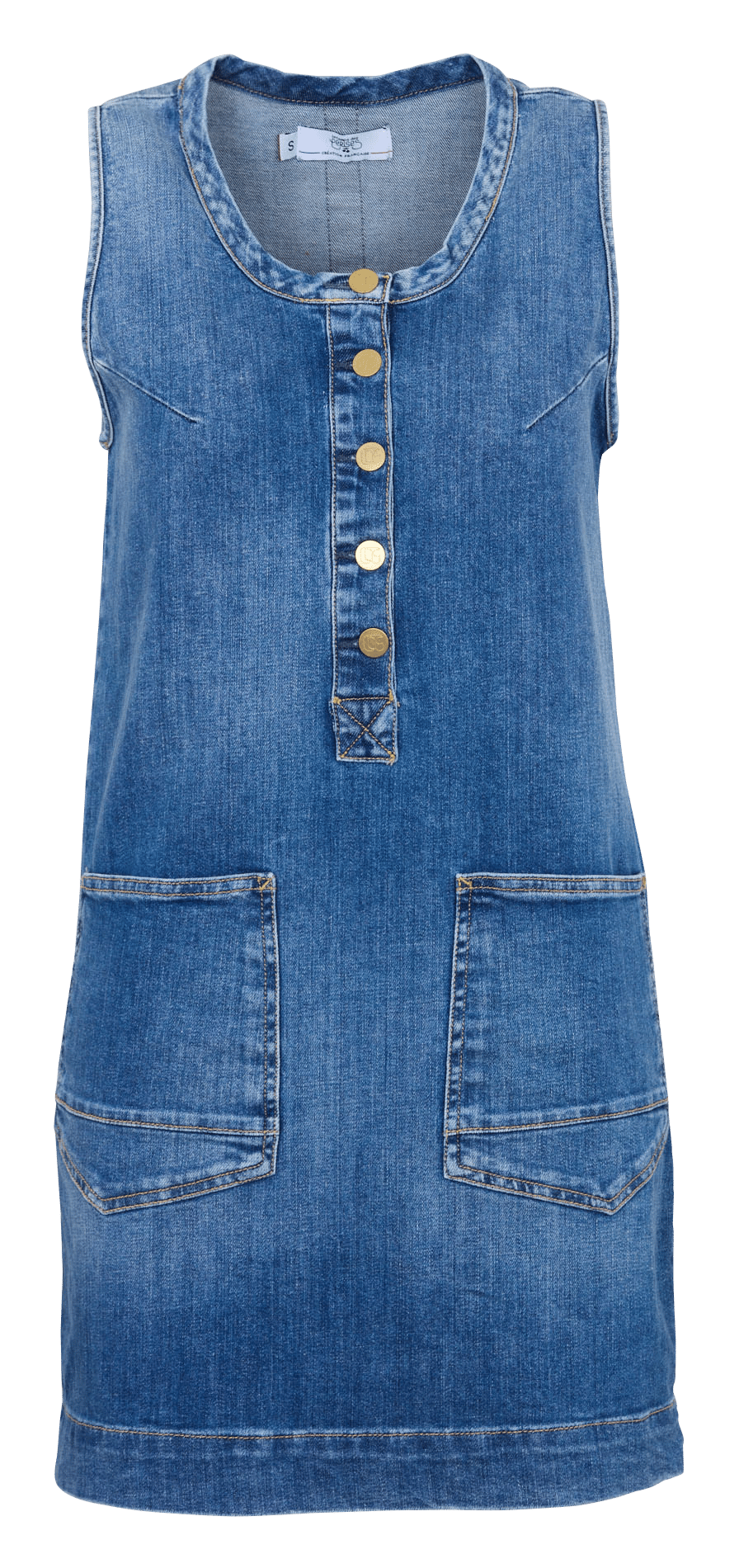Straight denim dress LE TEMPS DES CERISES Blue