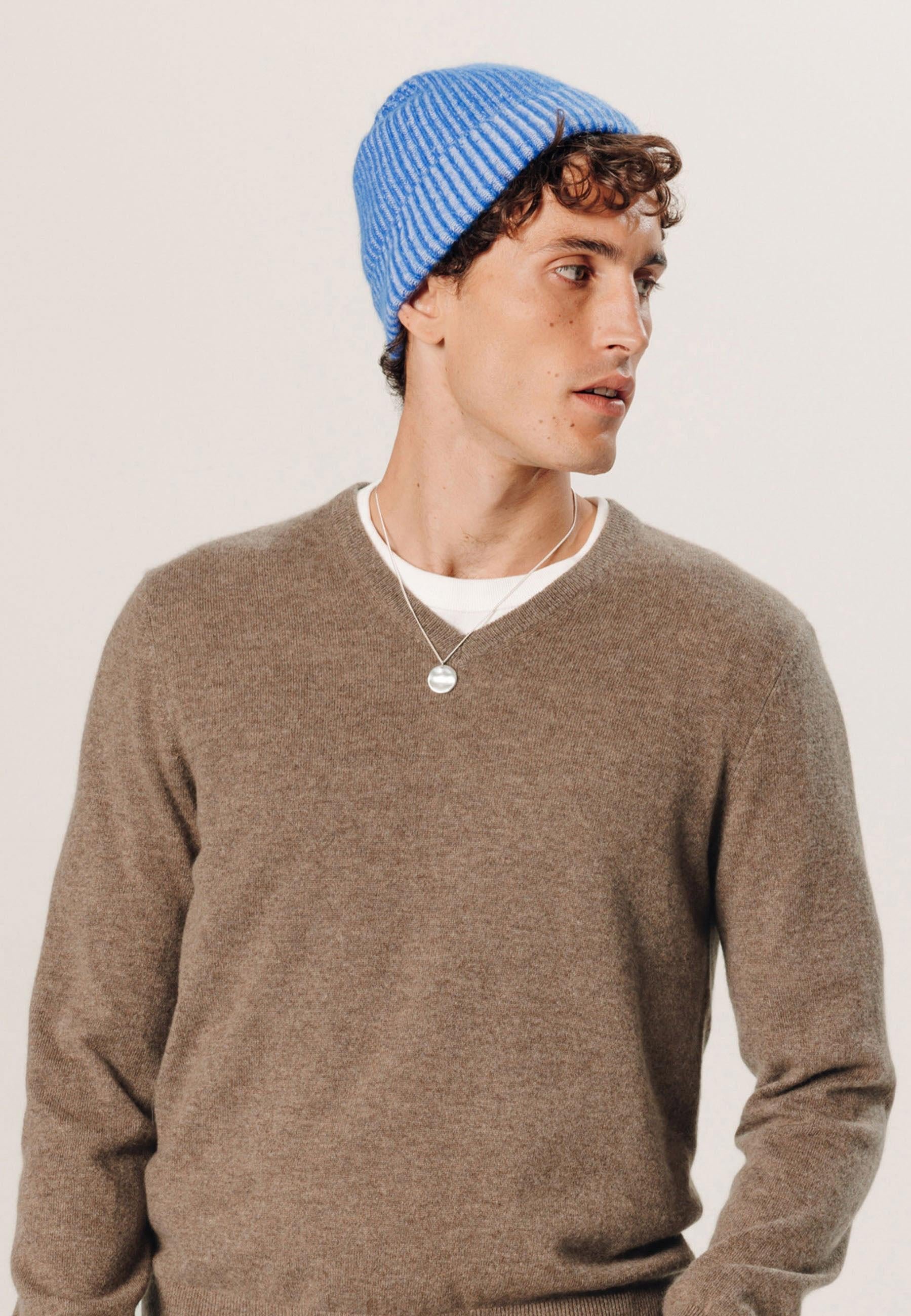 Pull col v en cachemire RODIER Marron