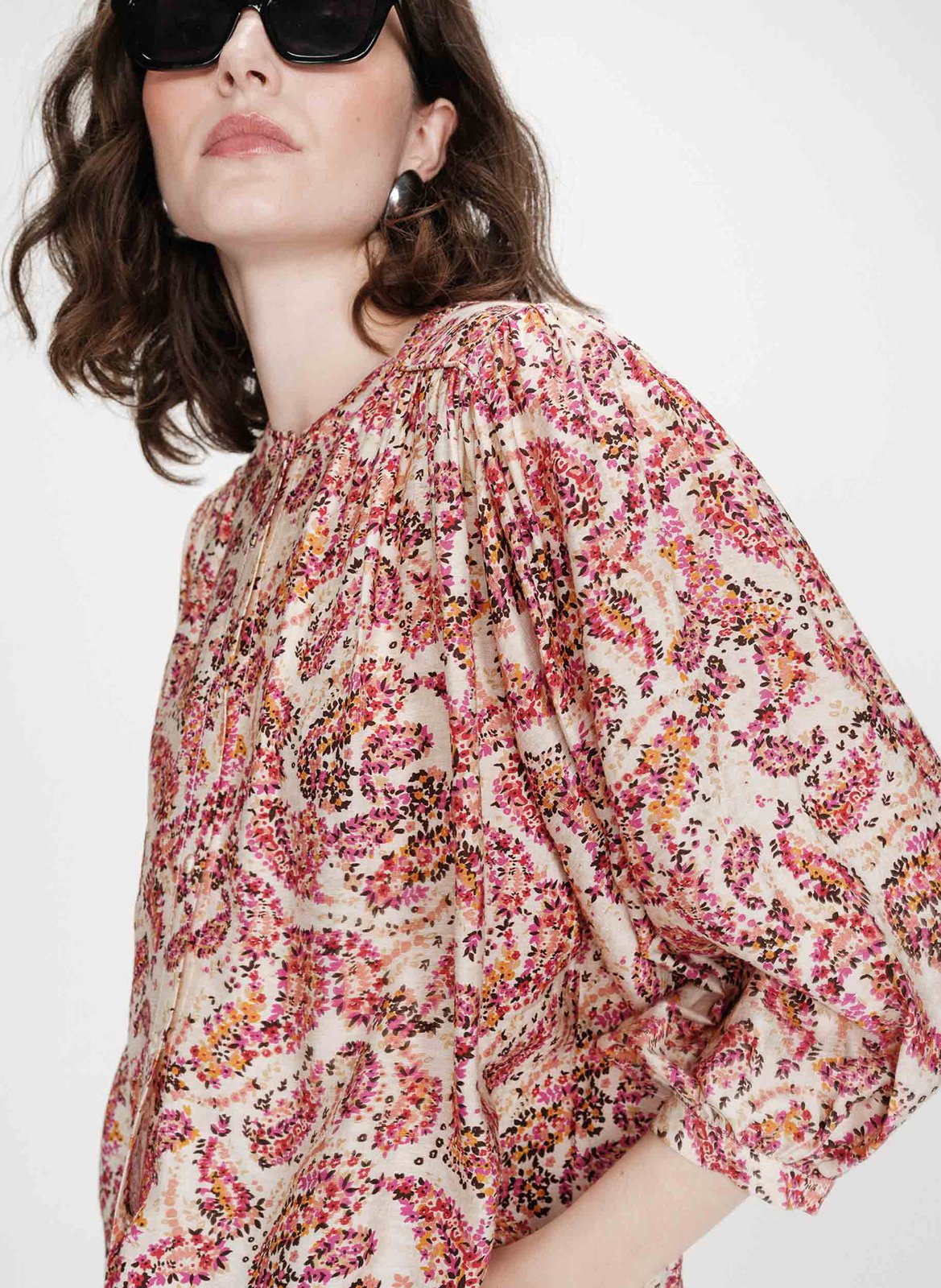 Oversized T-shirt met ronde hals en print GRACE ET MILA Oranje