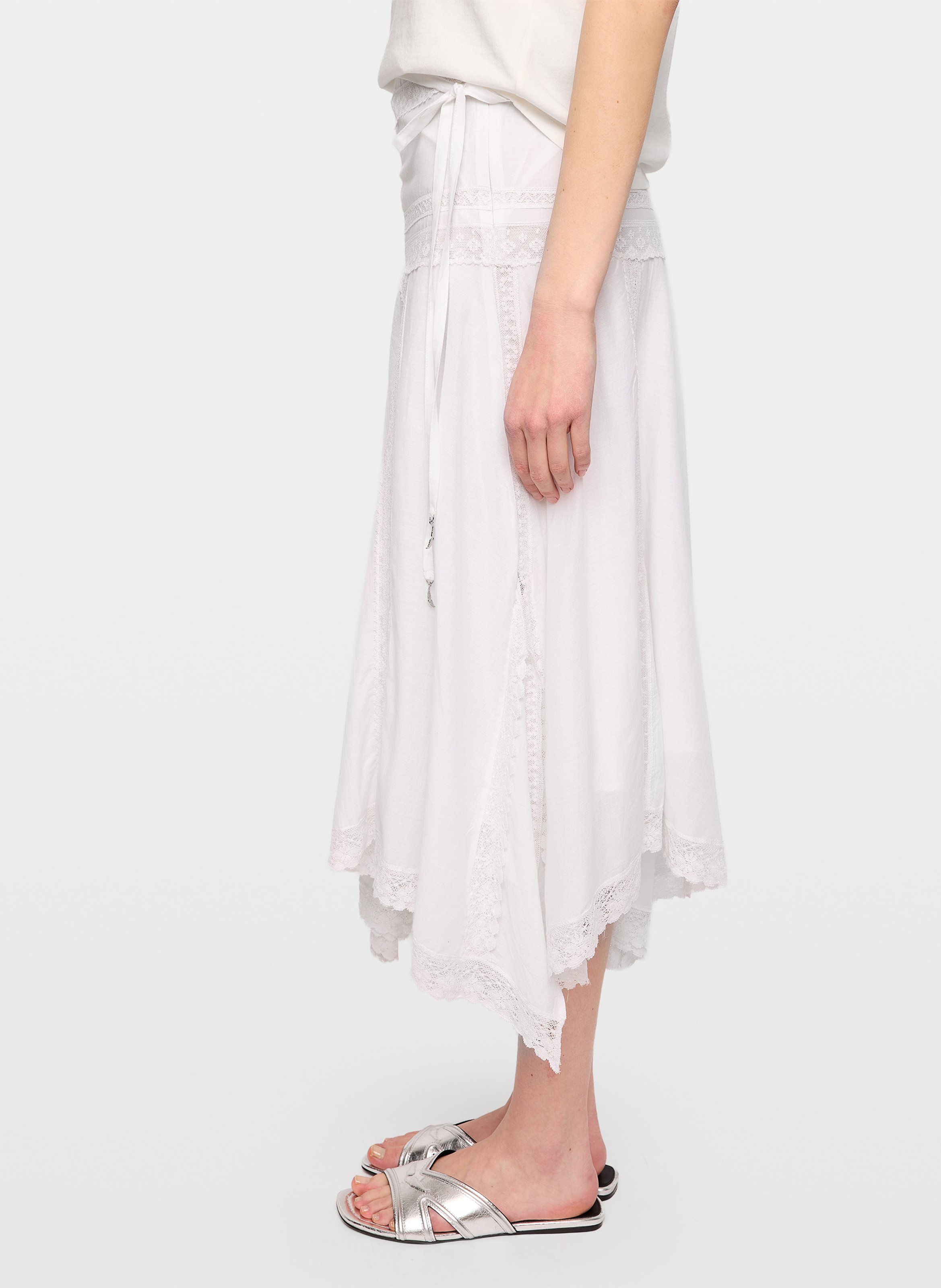 Asymmetric midi skirt ZADIG&VOLTAIRE White