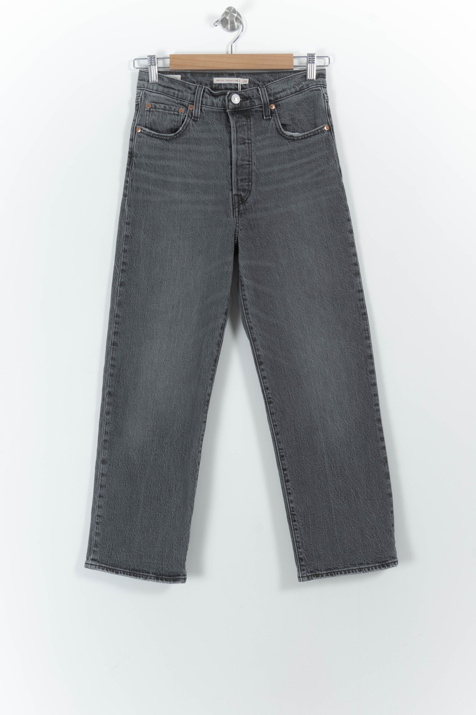 Cropped slim jeans with studs LEVI'S - Seconde main Grey