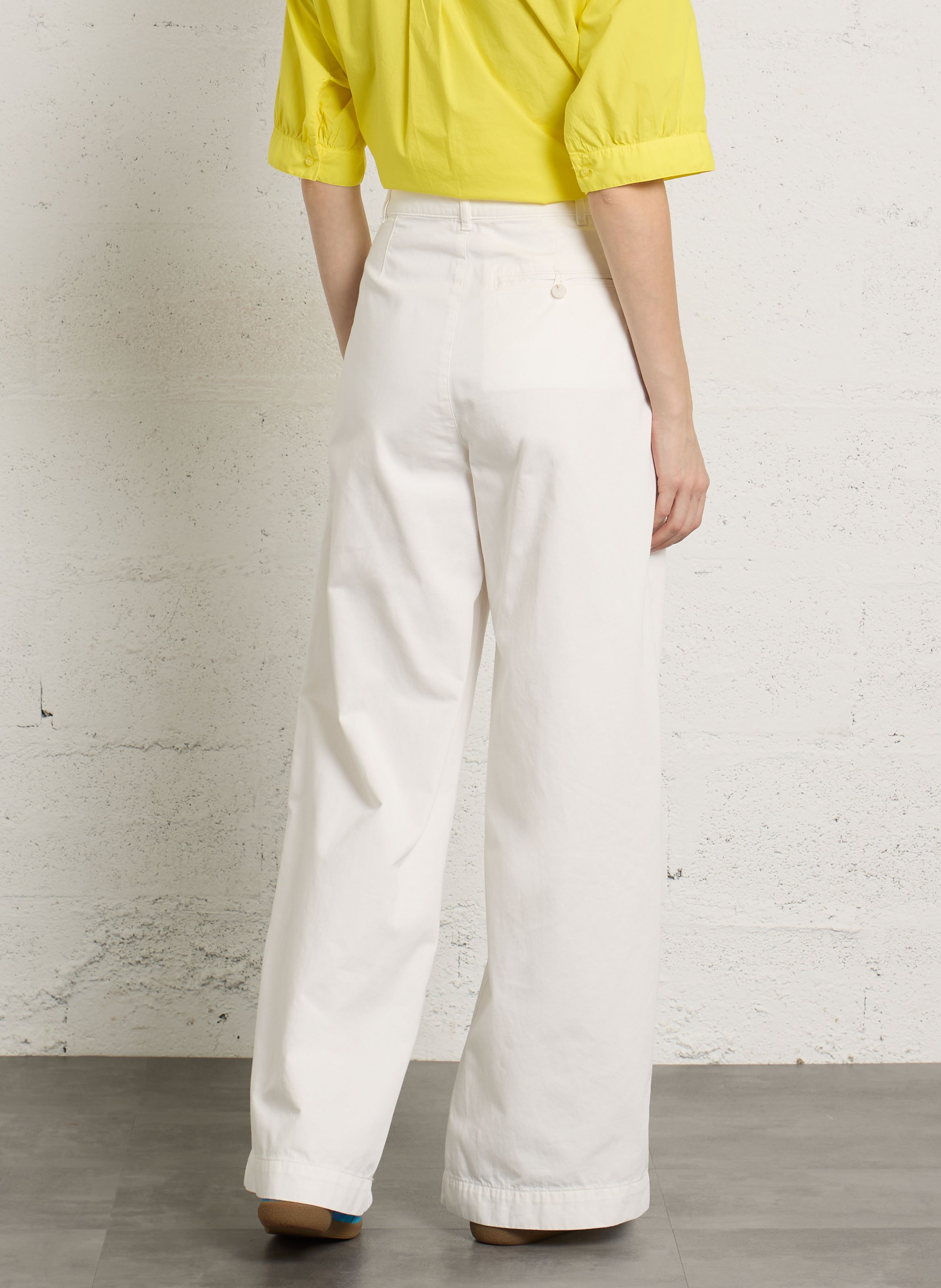 Wijde broek met bretels BENSIMON Wit