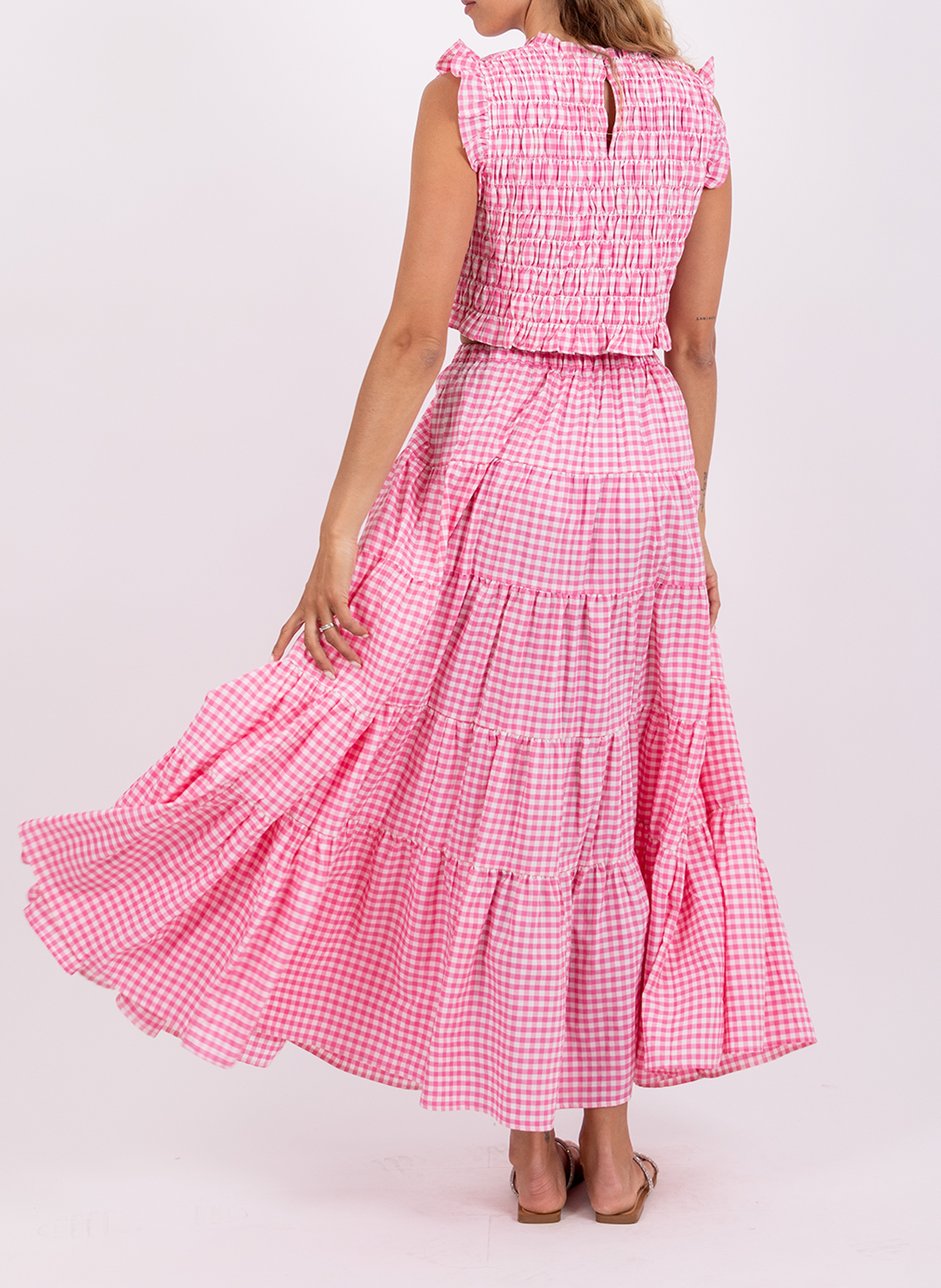 Gerade geschnittenes Rundhals-Top aus Baumwoll-Mix SUNDRESS Rosa
