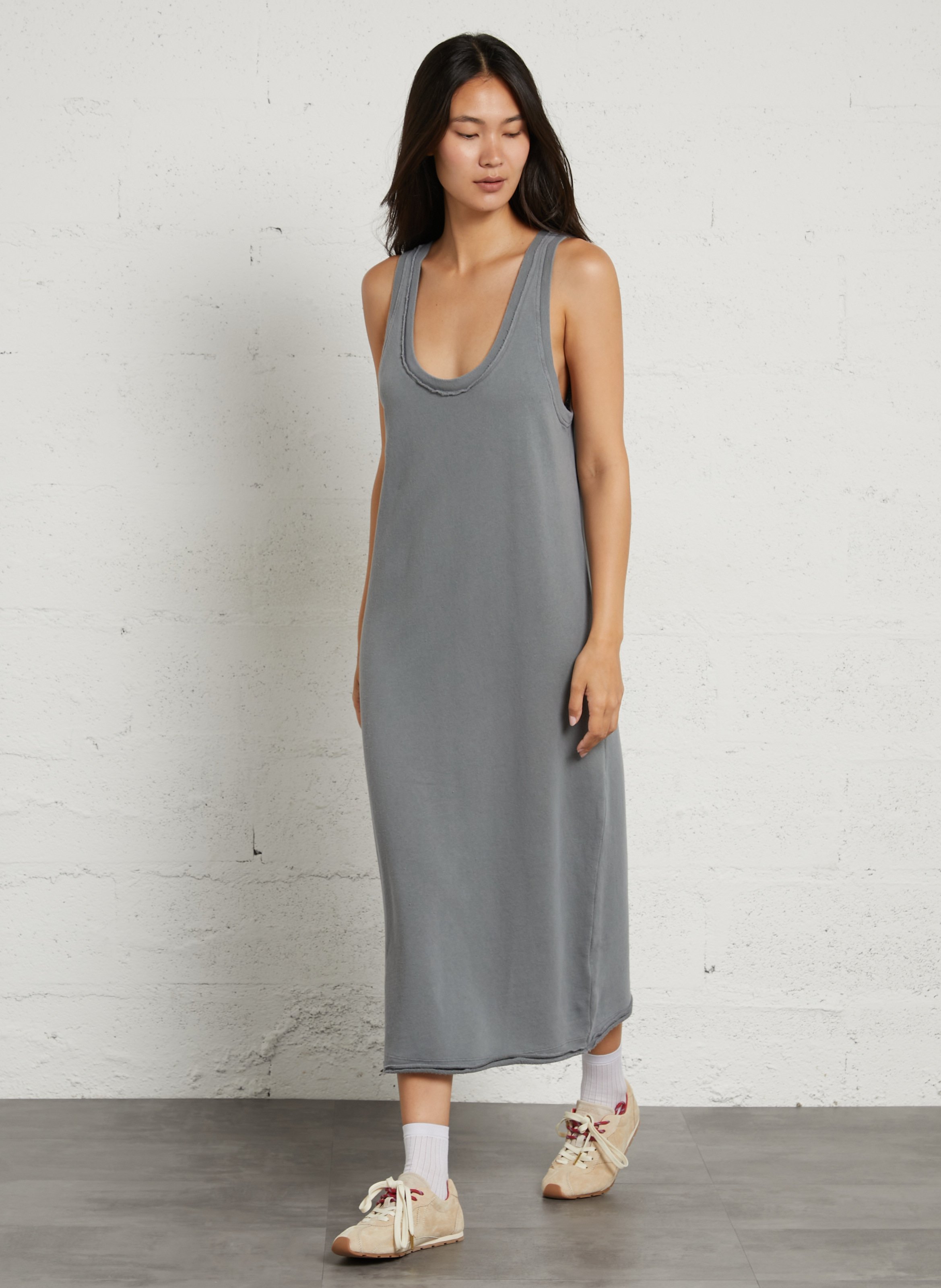 Robe longue débardeur unie AMERICAN VINTAGE Noir