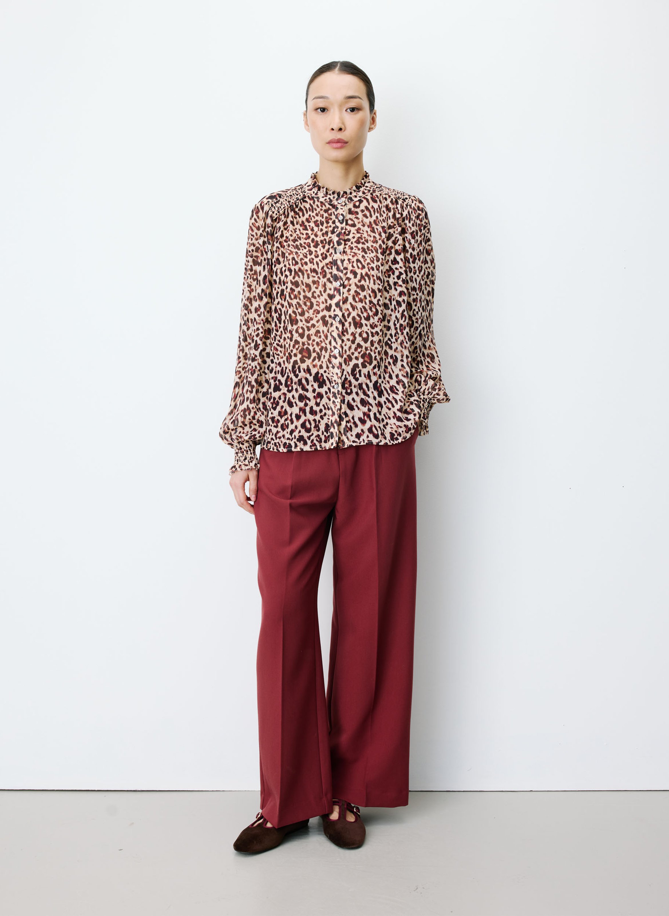 Chemise oversize imprimée GRACE ET MILA Marron