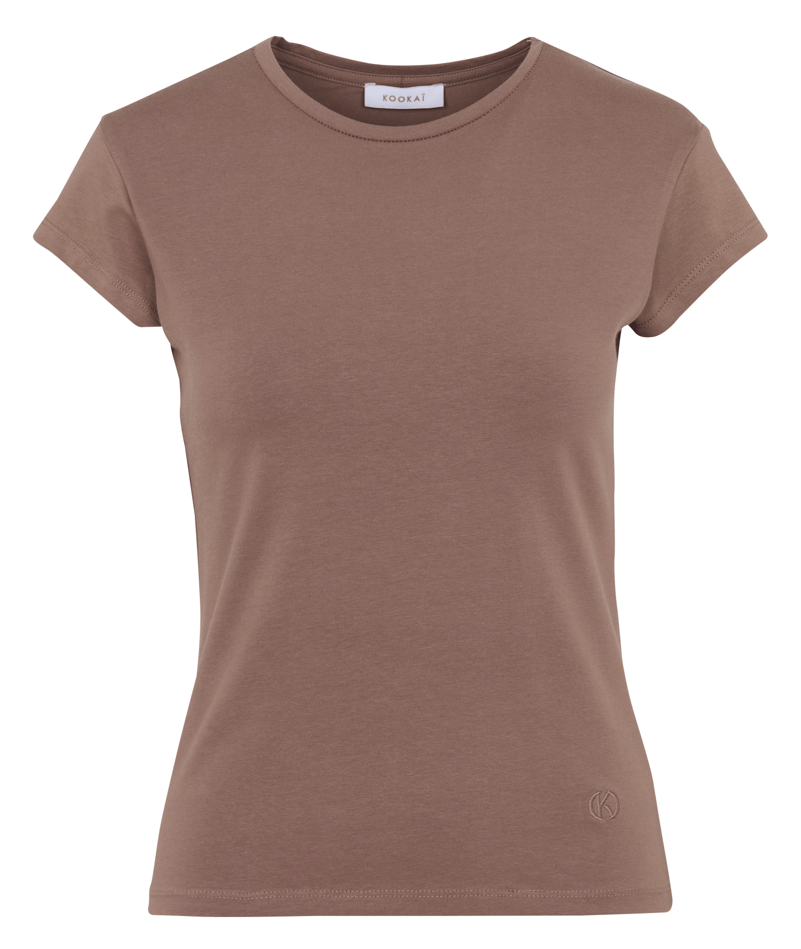 Fitted short-sleeve plain t-shirt KOOKAI Brown