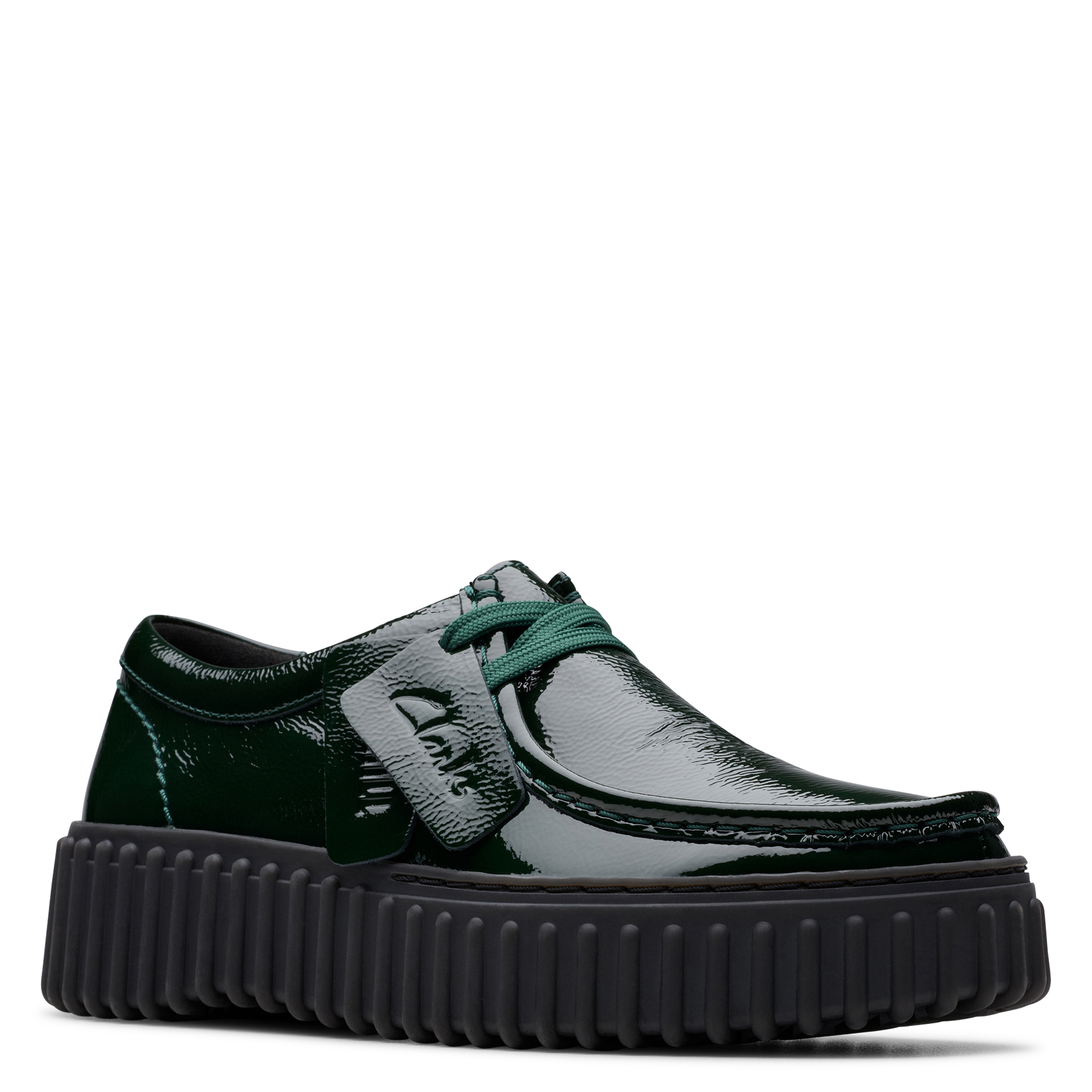 Lakleren enkellaarzen CLARKS Groen