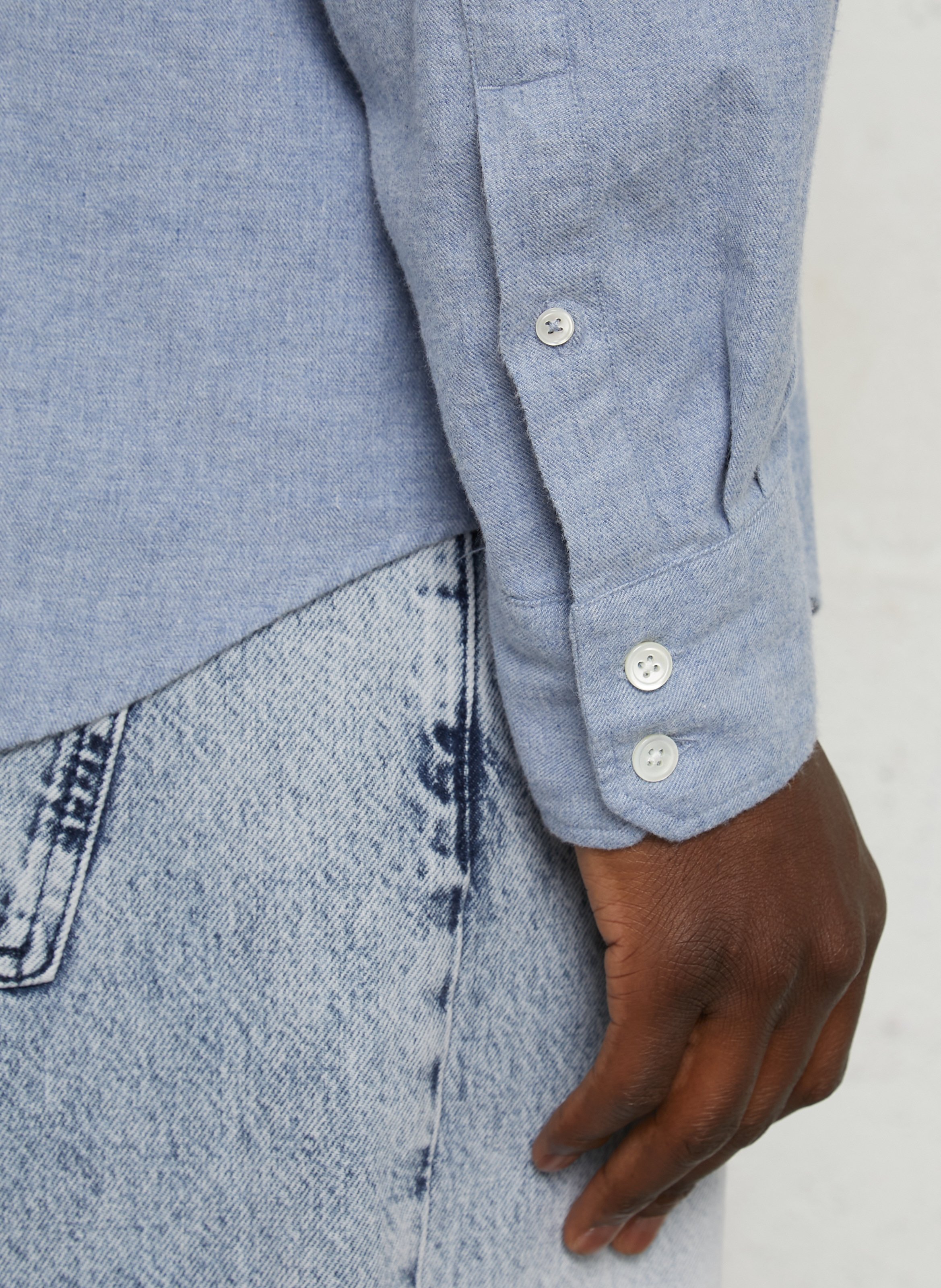 Chemise col classique en coton HARTFORD Bleu
