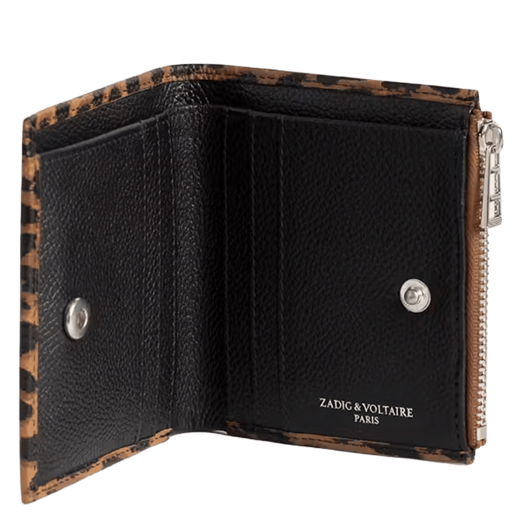 Portefeuille en cuir léopard ZADIG&VOLTAIRE Marron