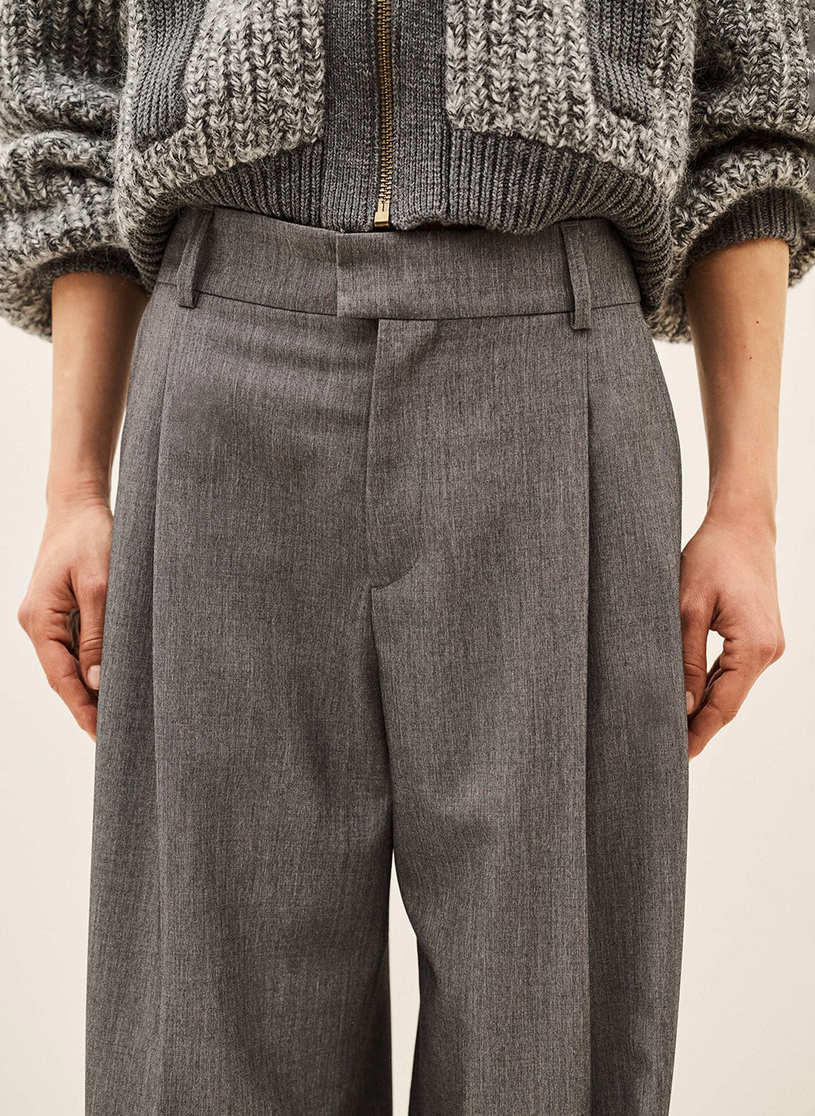 Pantalon à pinces droit uni BA&SH Gris