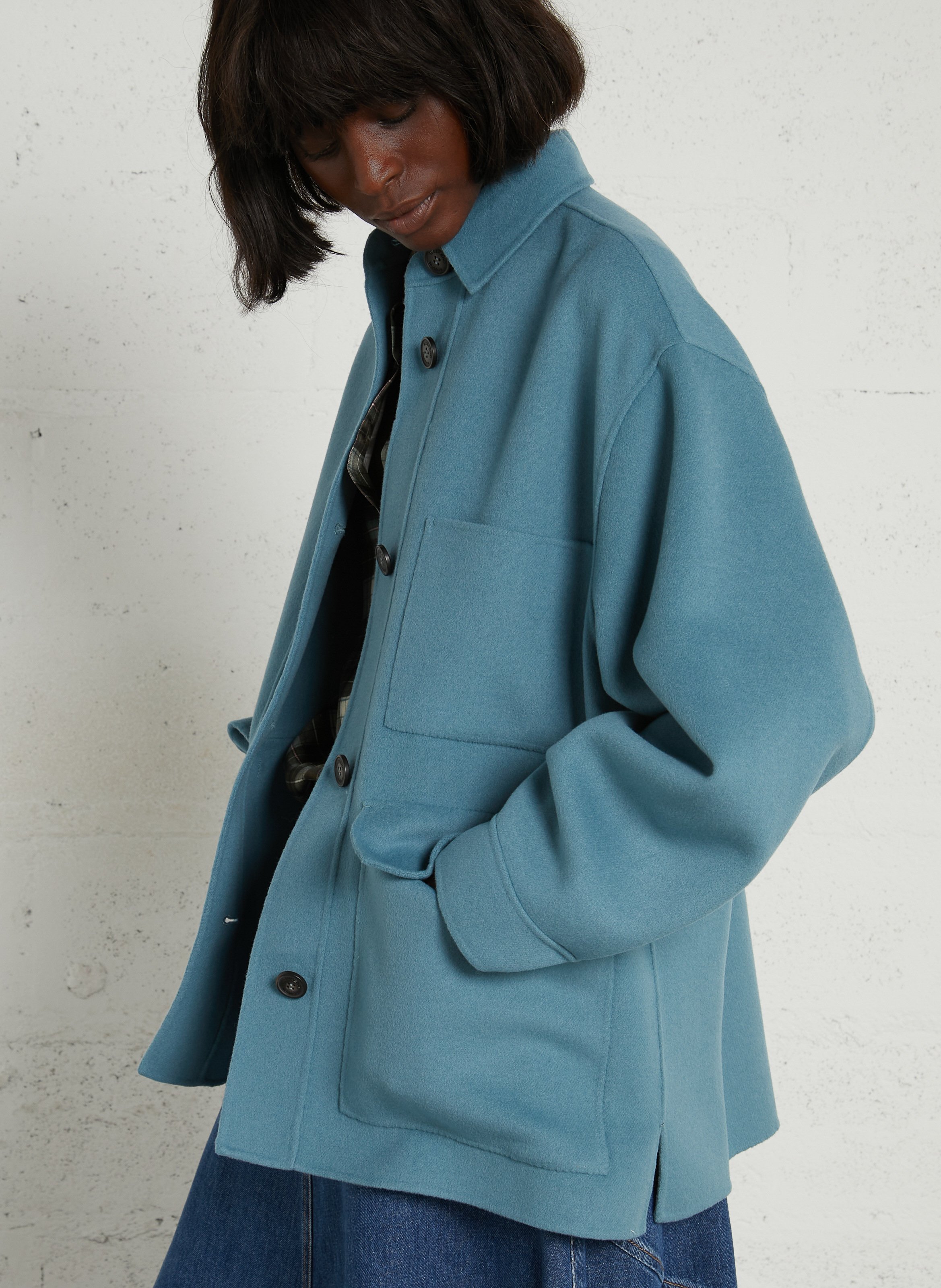 Jacke aus Wollmix mit klassischem Kragen MAX MARA WEEK END Blau