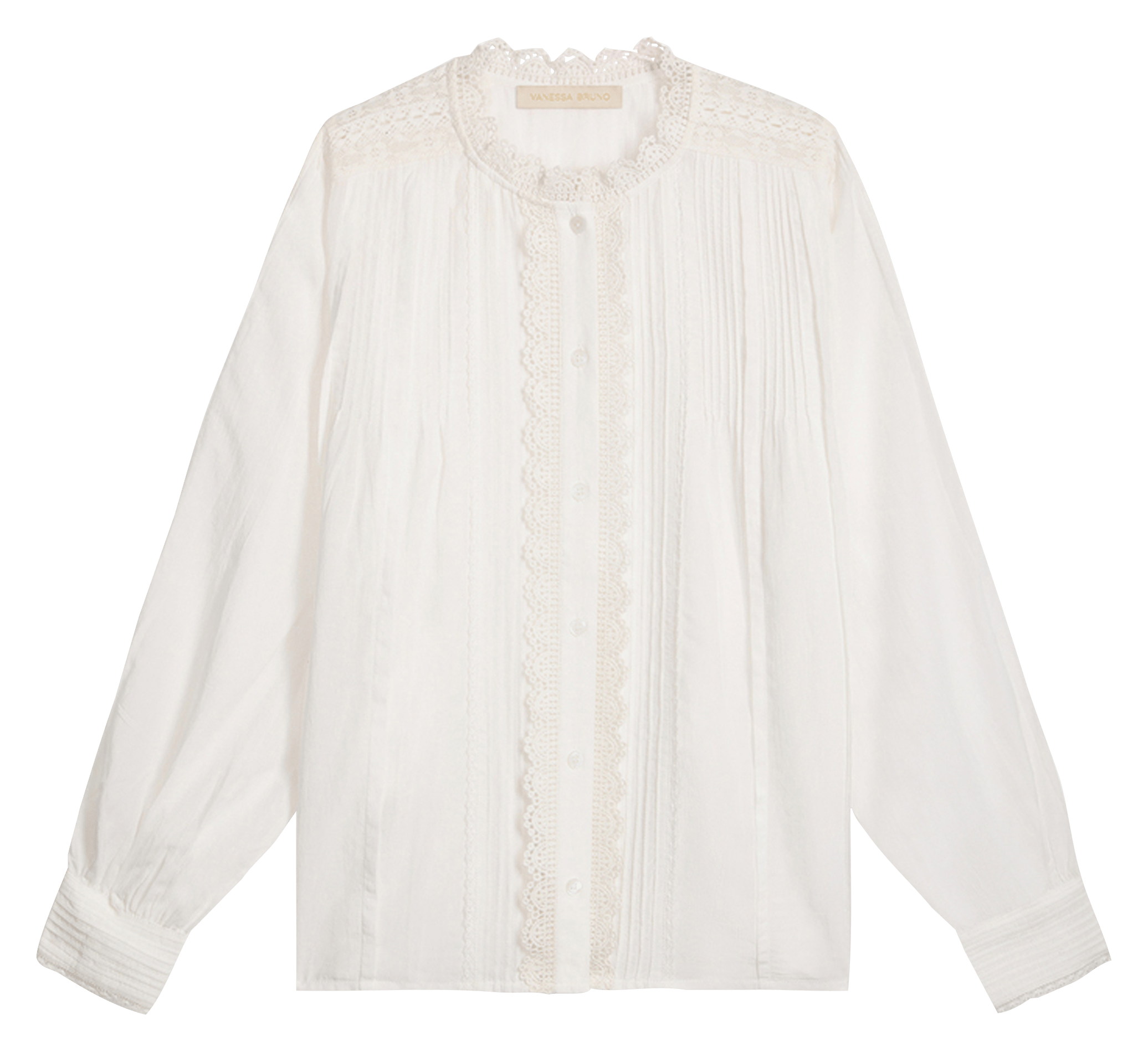 Blusa recta cuello redondo de algodón mezclado VANESSA BRUNO Blanco