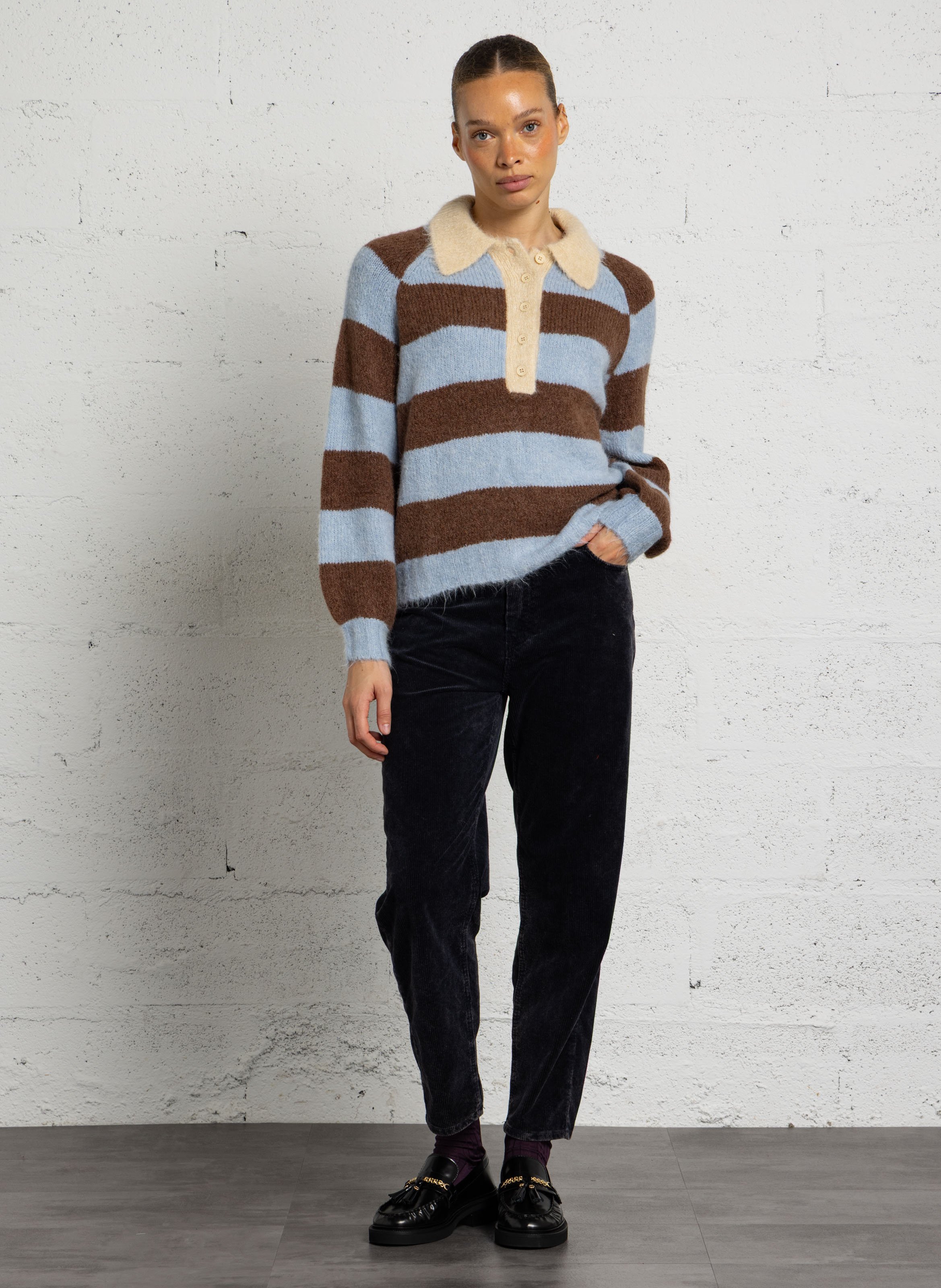 Sweater with polo collar THE TINY BIG SISTER Multicolored