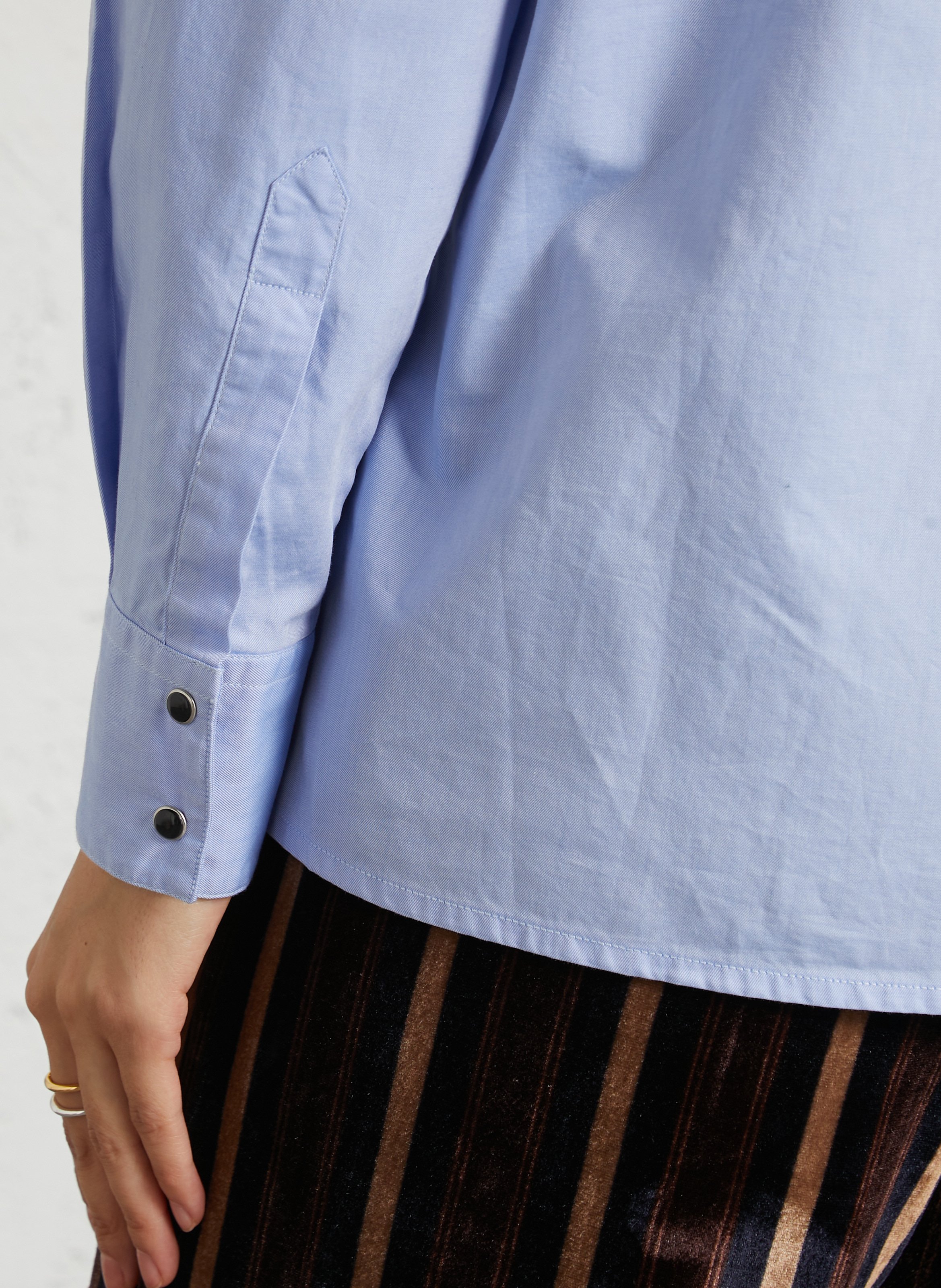 Plain cotton shirt DIEGA Blue