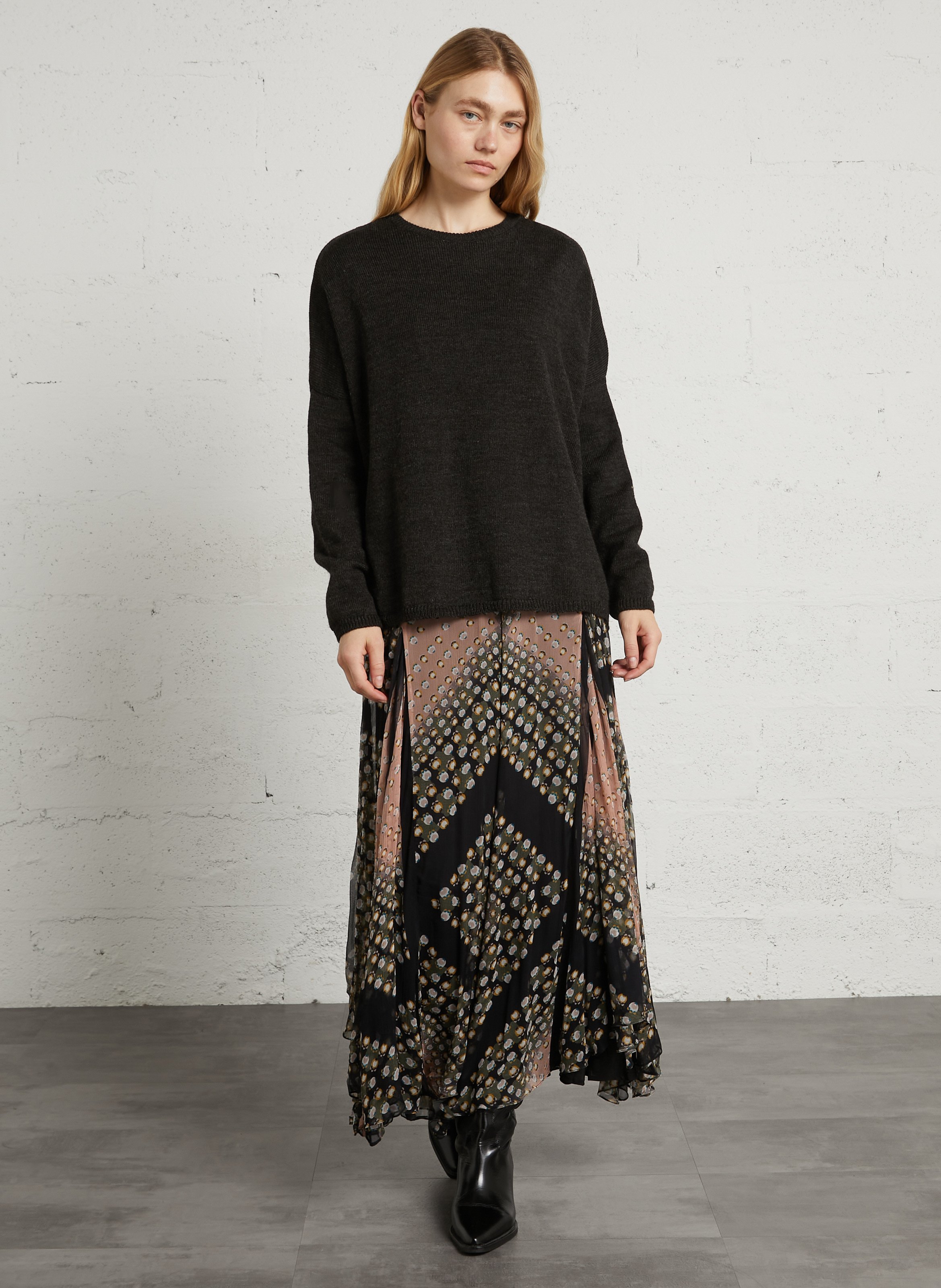 Round-neck wool-blend sweater MASSCOB Brown