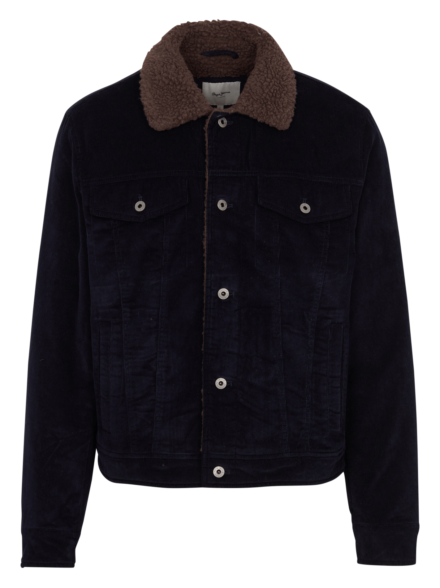 Gerade geschnittene Jacke aus Baumwollcord PEPE JEANS Blau