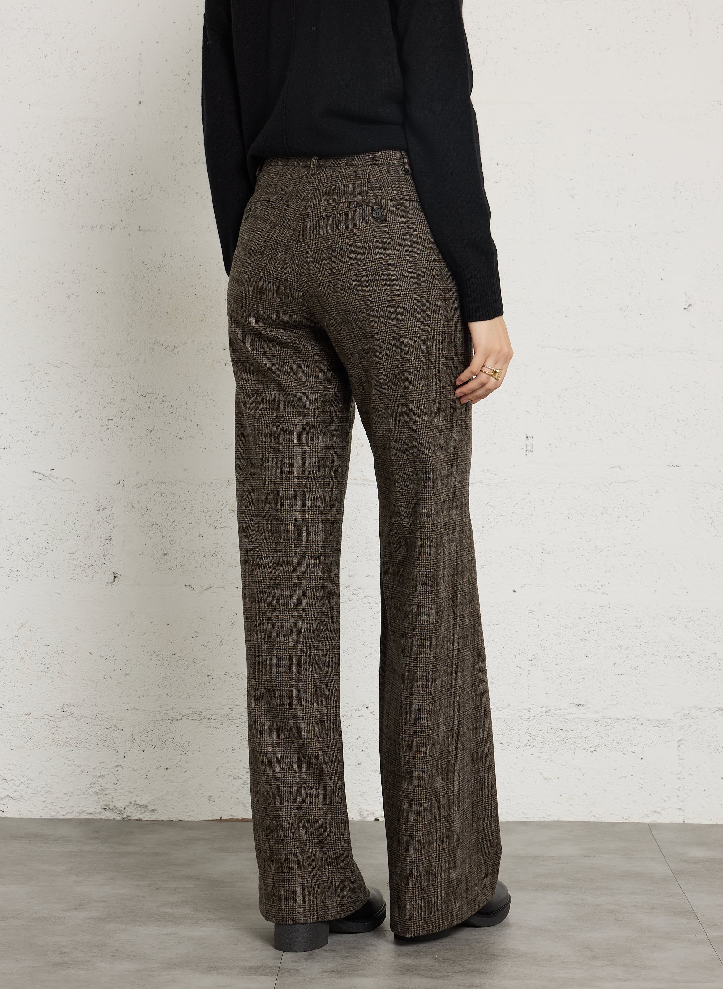 Karottenhose aus Woll-Mix HARTFORD Braun