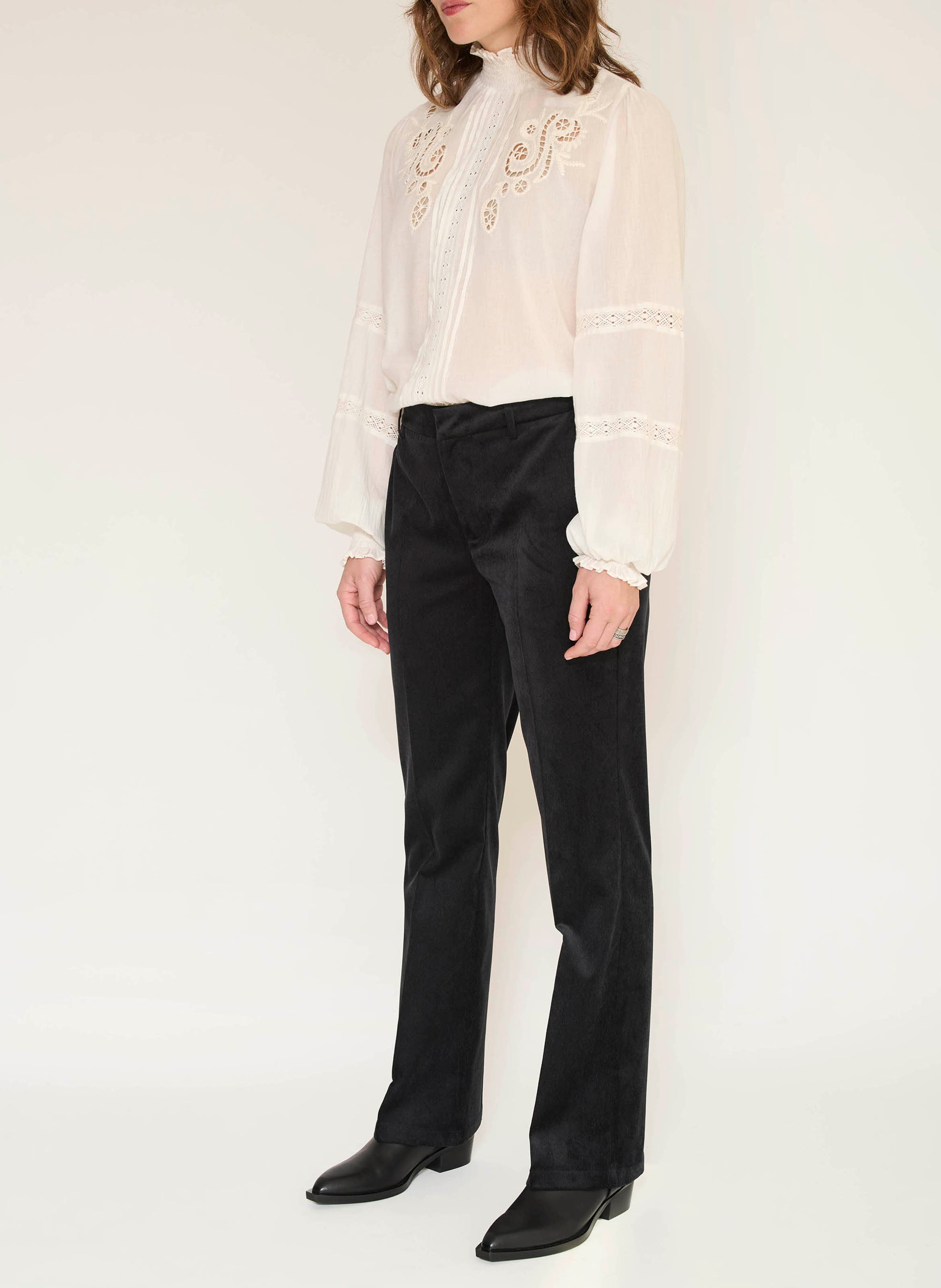 Rechte ribbroek MKT Zwart