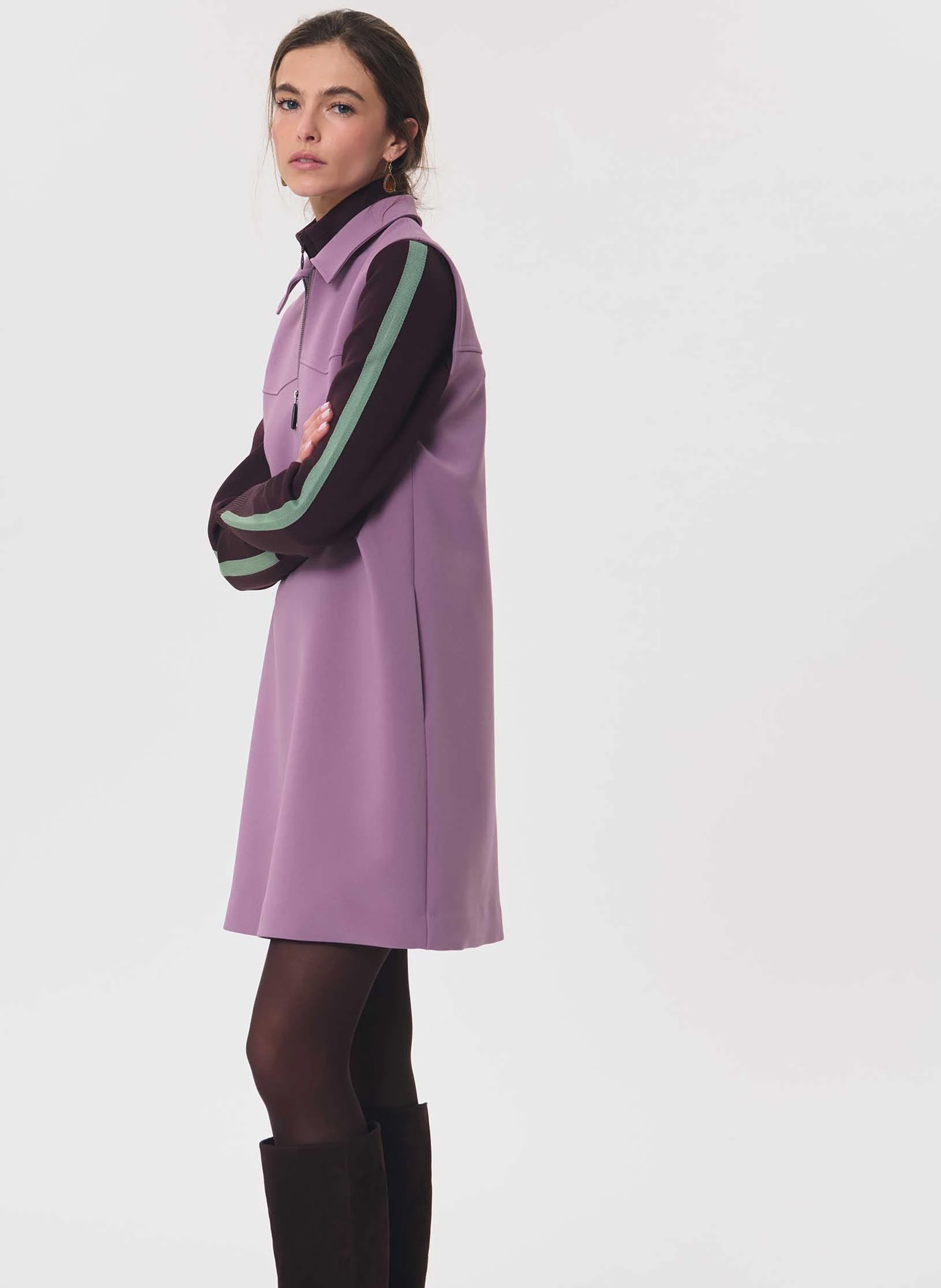 Robe courte trapèze unie TARA JARMON Violet