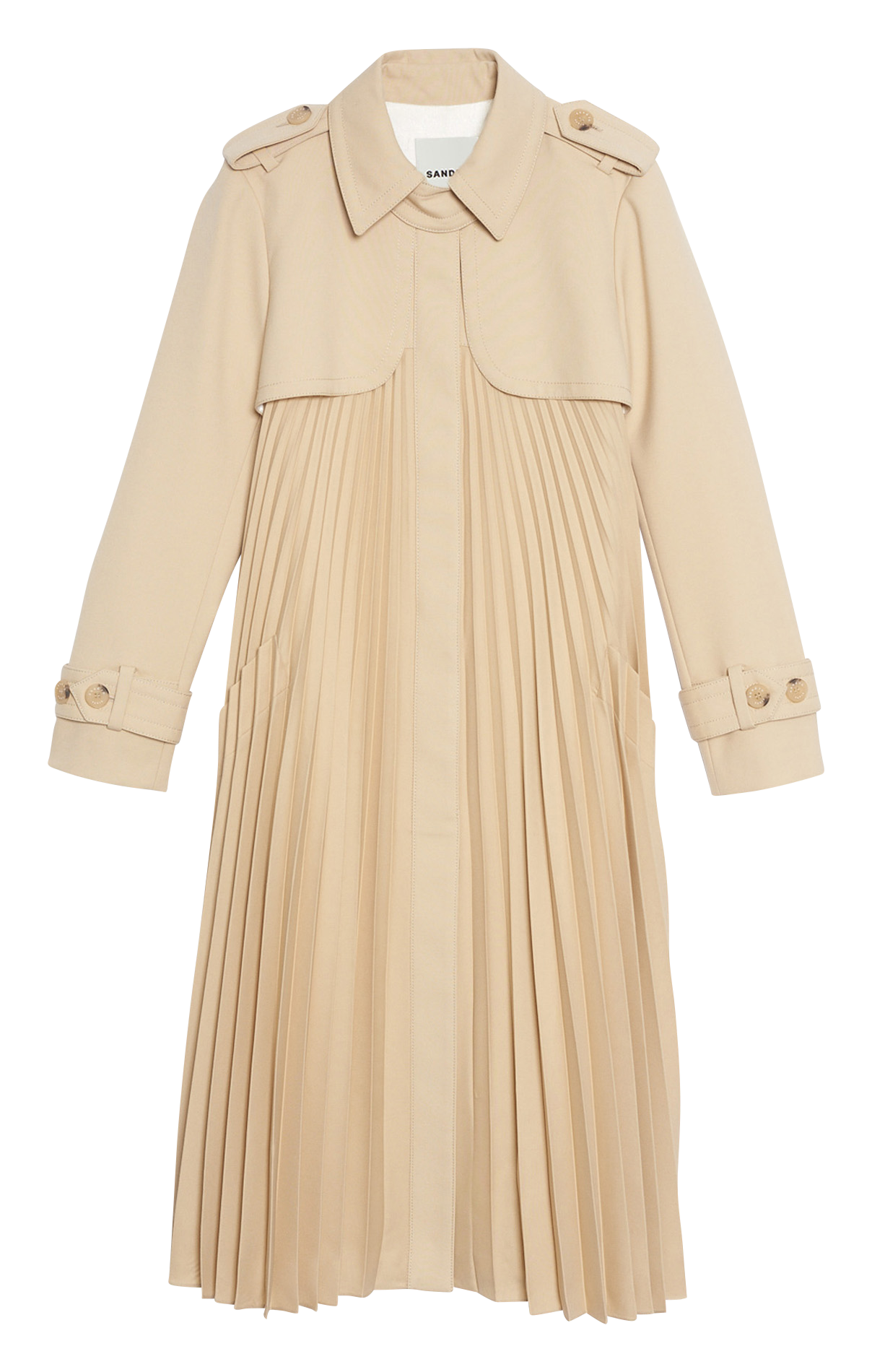 Trench midi plissé SANDRO Beige